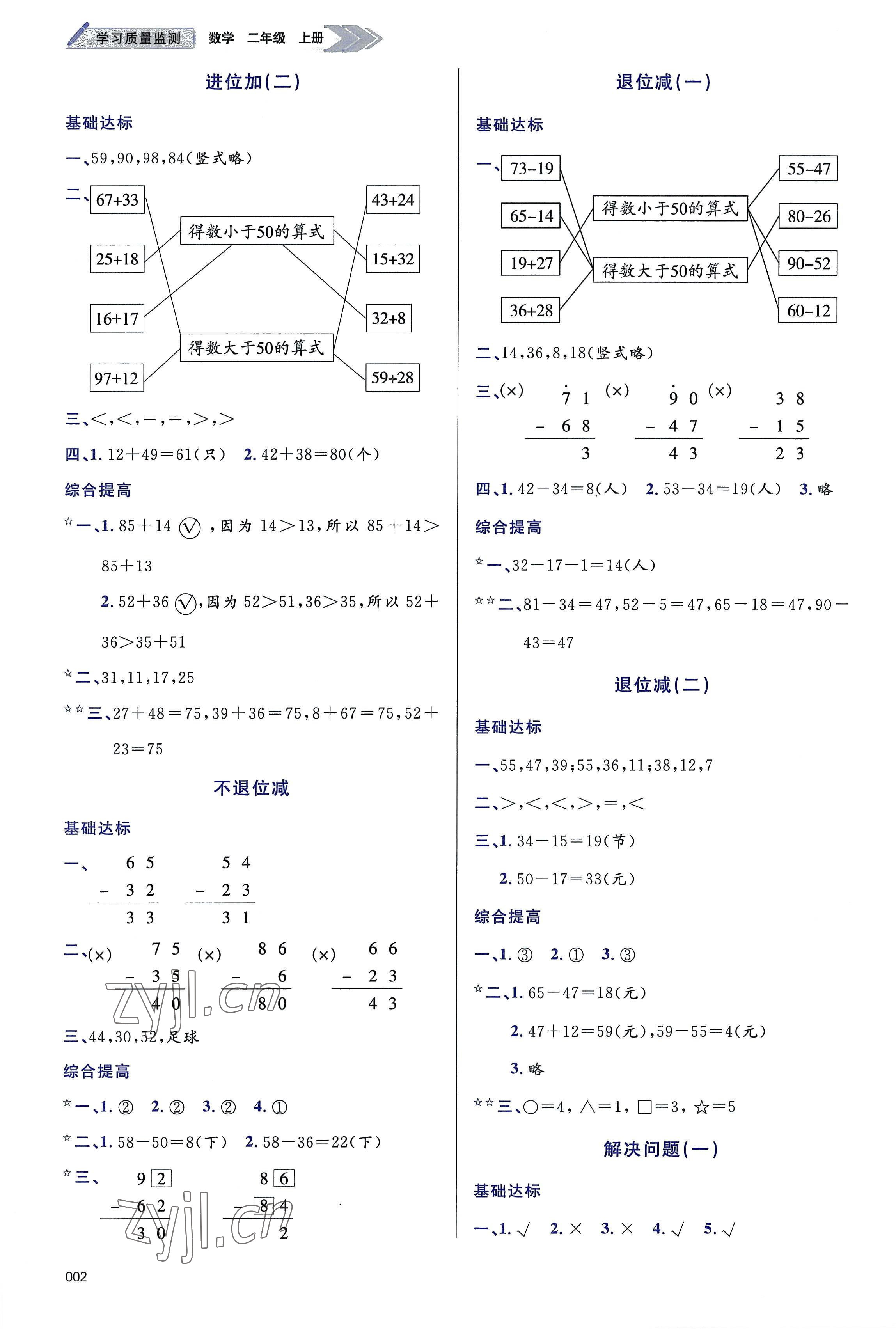 2022年學(xué)習(xí)質(zhì)量監(jiān)測(cè)二年級(jí)數(shù)學(xué)上冊(cè)人教版 第2頁