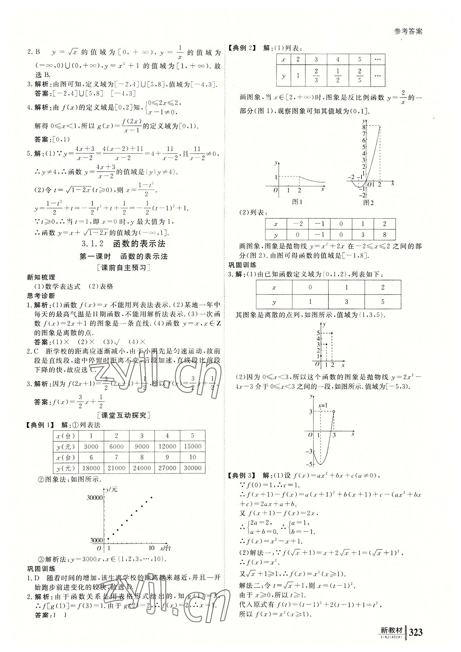 2022與名師對話高中新課標同步導(dǎo)學(xué)案數(shù)學(xué)必修第一冊人教A版 參考答案第18頁