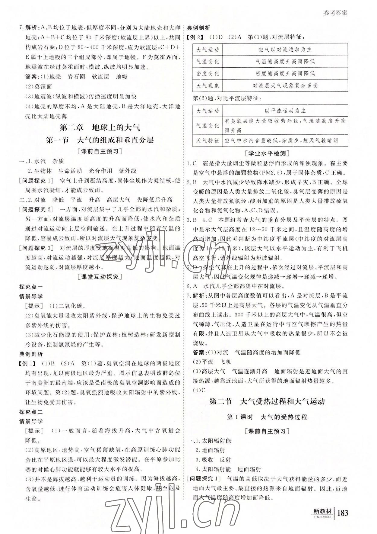 與名師對話高中新課標(biāo)同步導(dǎo)學(xué)案地理必修第一冊人教版 參考答案第4頁