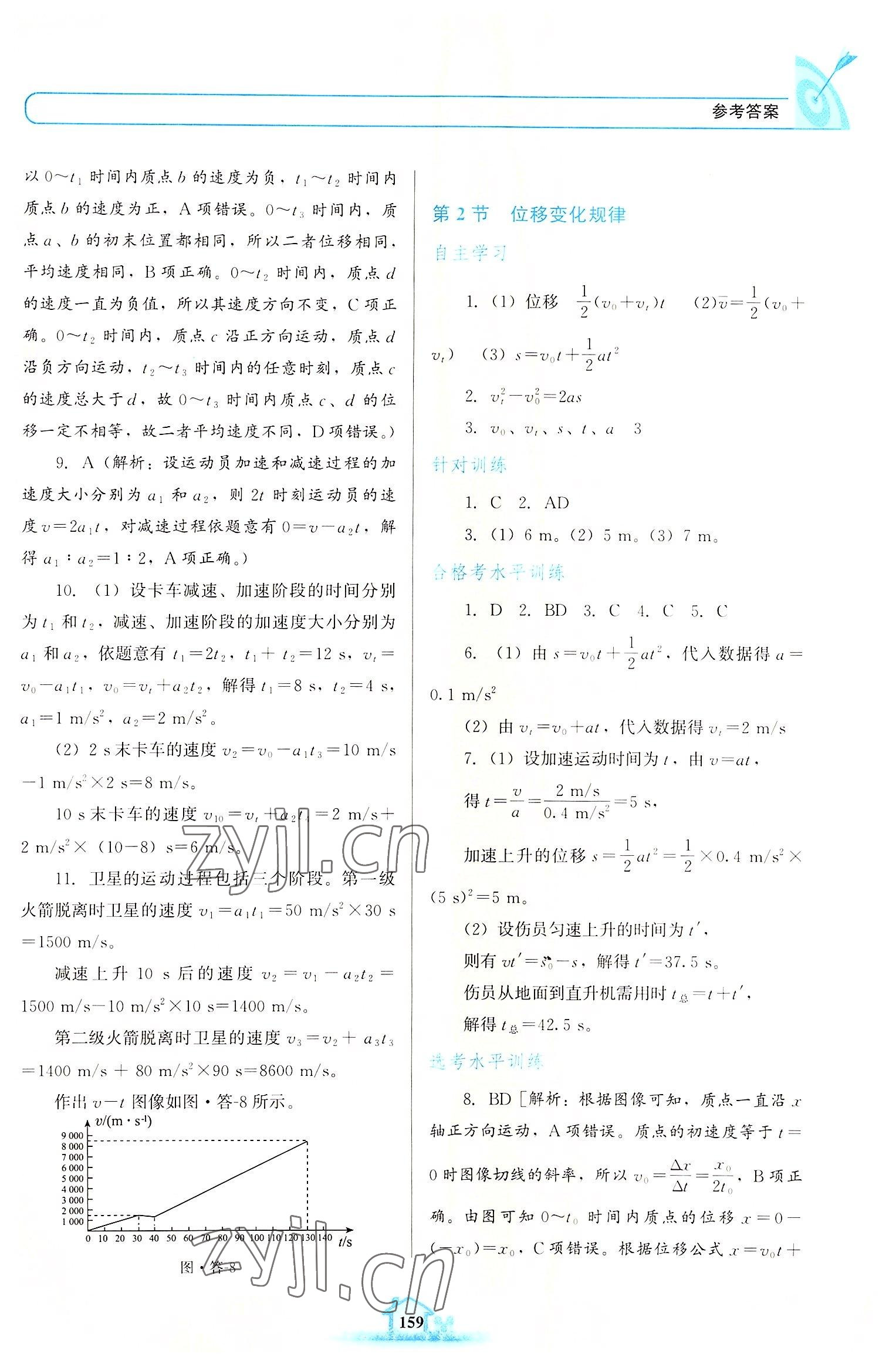 2022年名校學案高中物理必修第一冊魯科版 參考答案第6頁