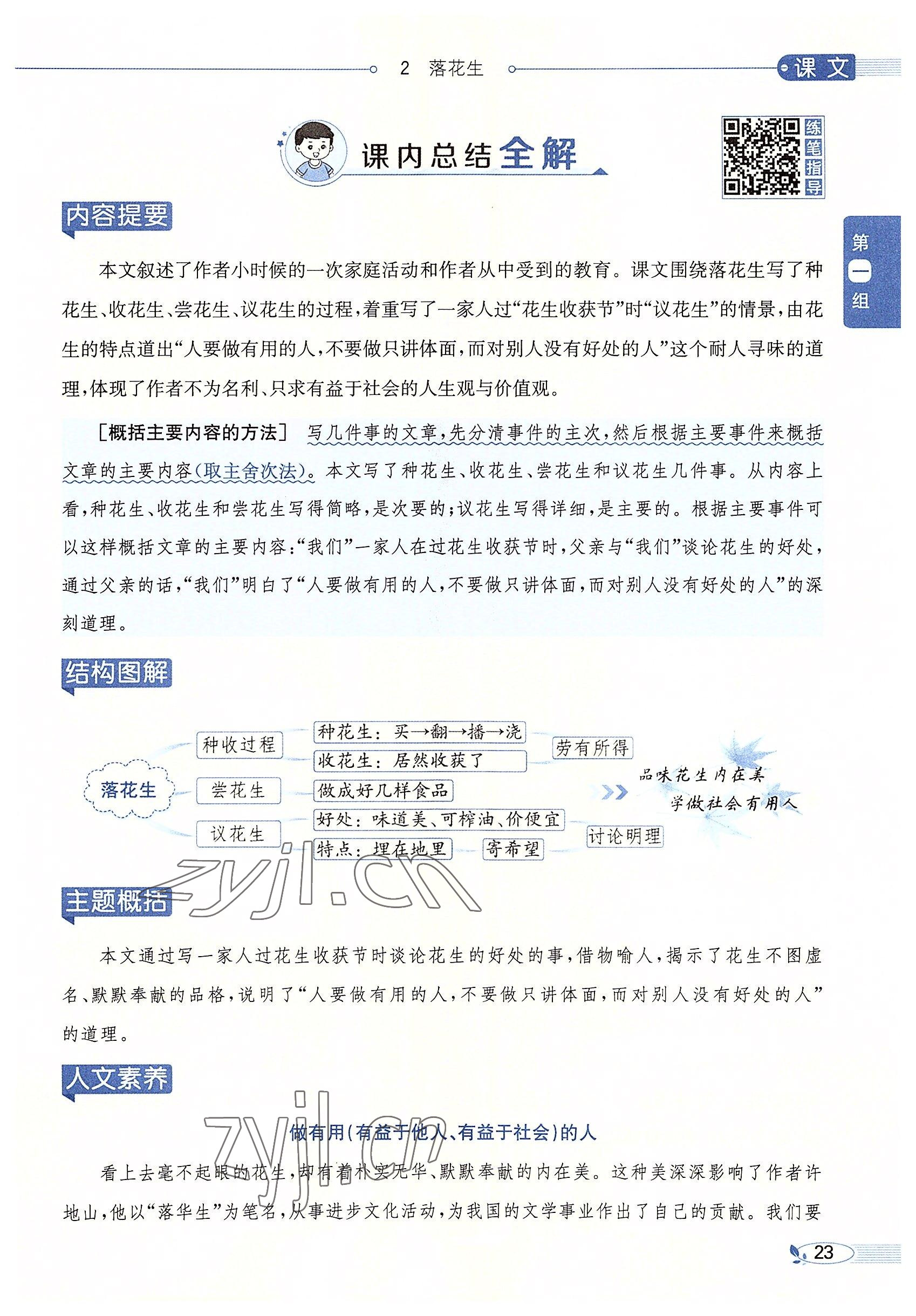 2022年教材課本五年級(jí)語(yǔ)文上冊(cè)人教版五四制 參考答案第23頁(yè)