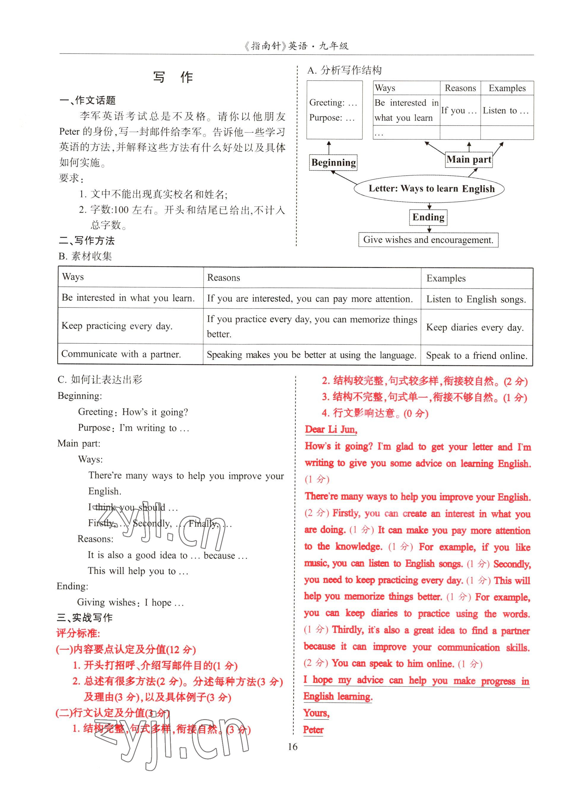 2022年指南針高分必備九年級英語全一冊人教版 參考答案第37頁