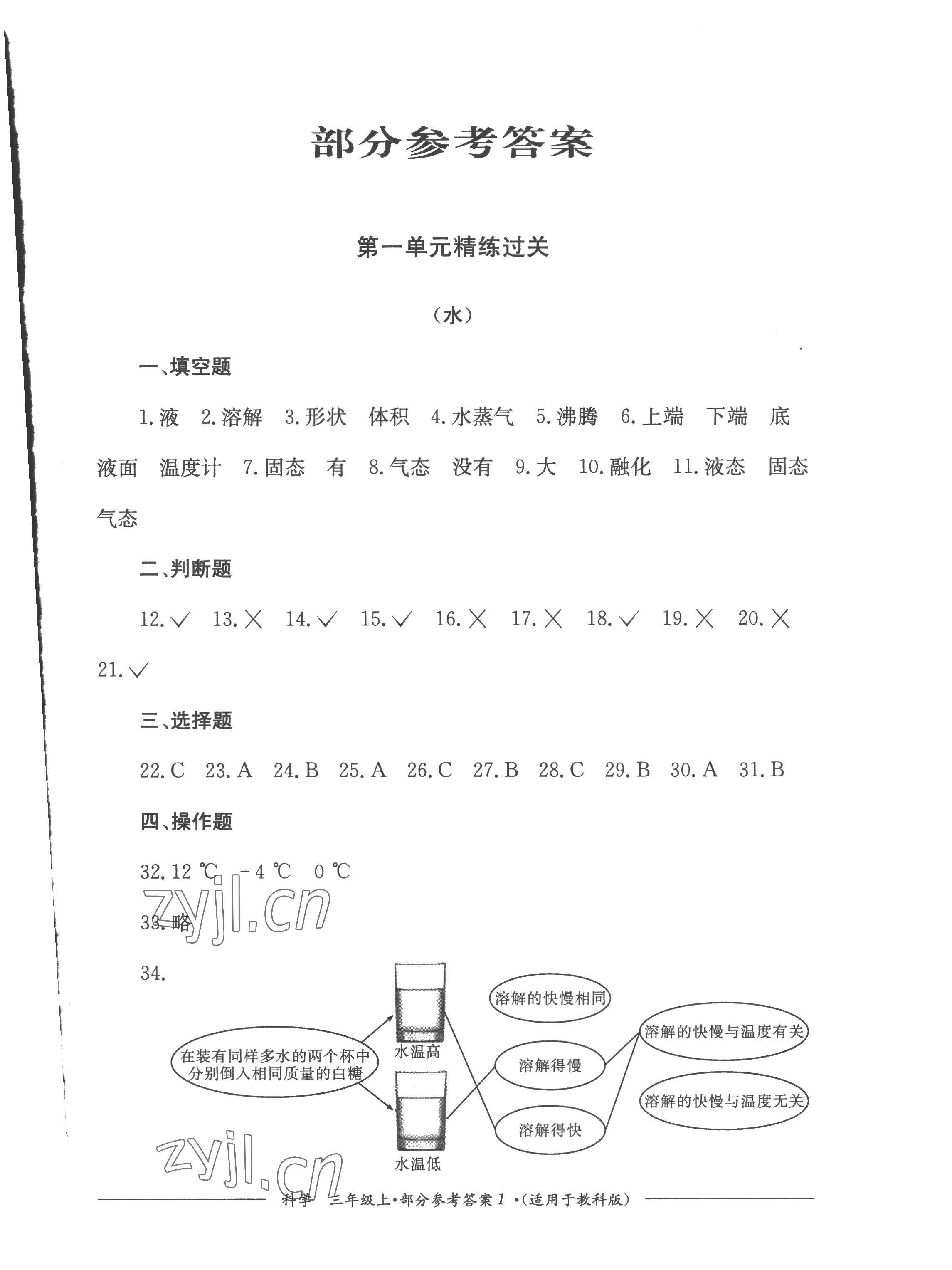 2022年精練過關(guān)四川教育出版社三年級(jí)科學(xué)上冊(cè)教科版 第1頁(yè)