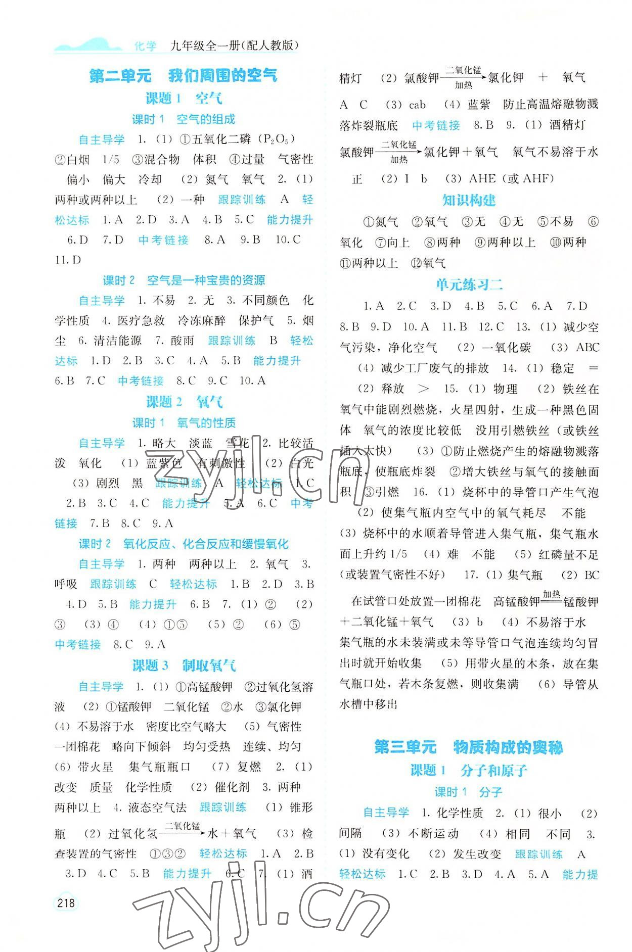 2022年自主學(xué)習(xí)能力測評九年級化學(xué)全一冊人教版 第2頁