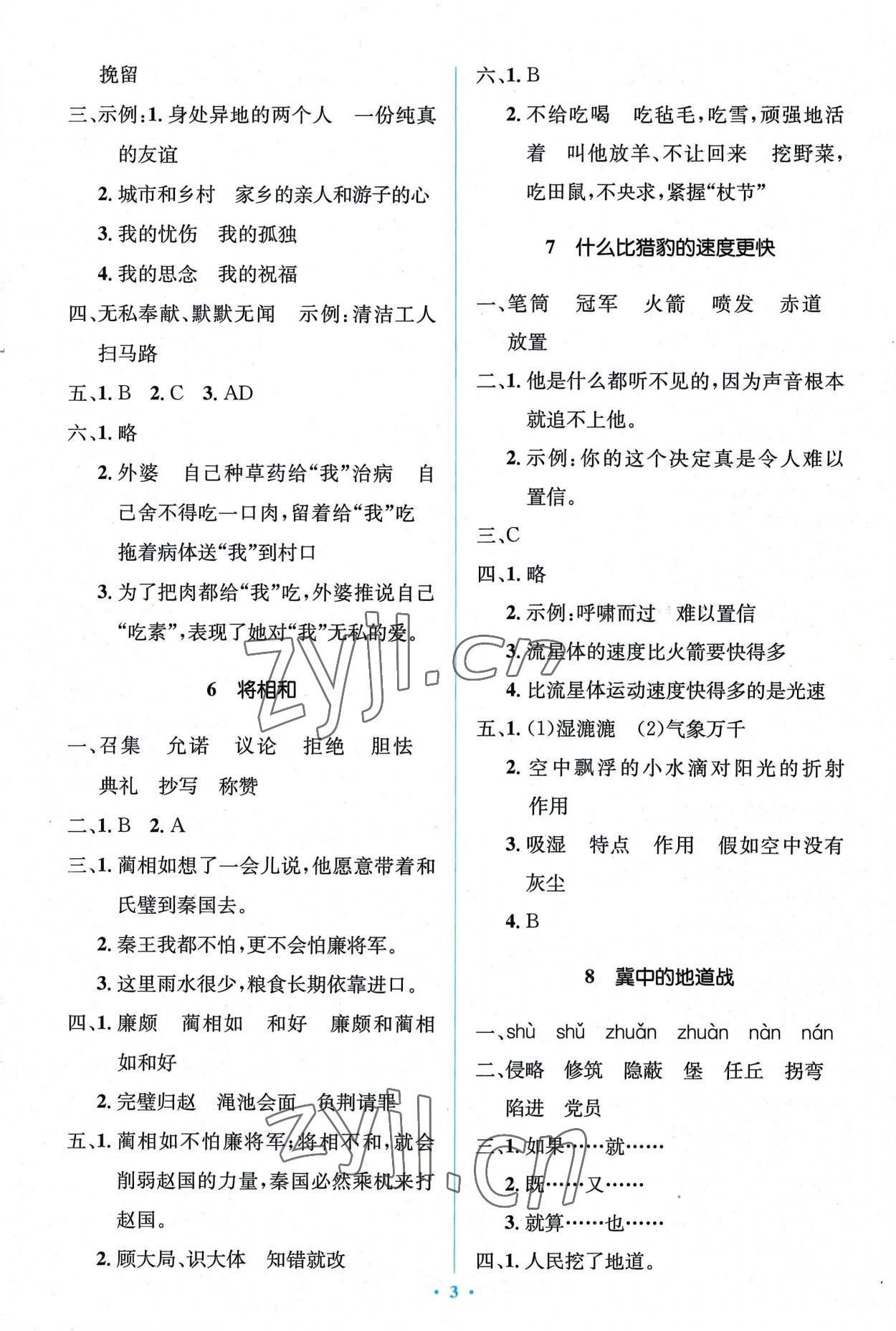 2022年同步解析與測(cè)評(píng)學(xué)考練五年級(jí)語(yǔ)文上冊(cè)人教版精編版 第3頁(yè)