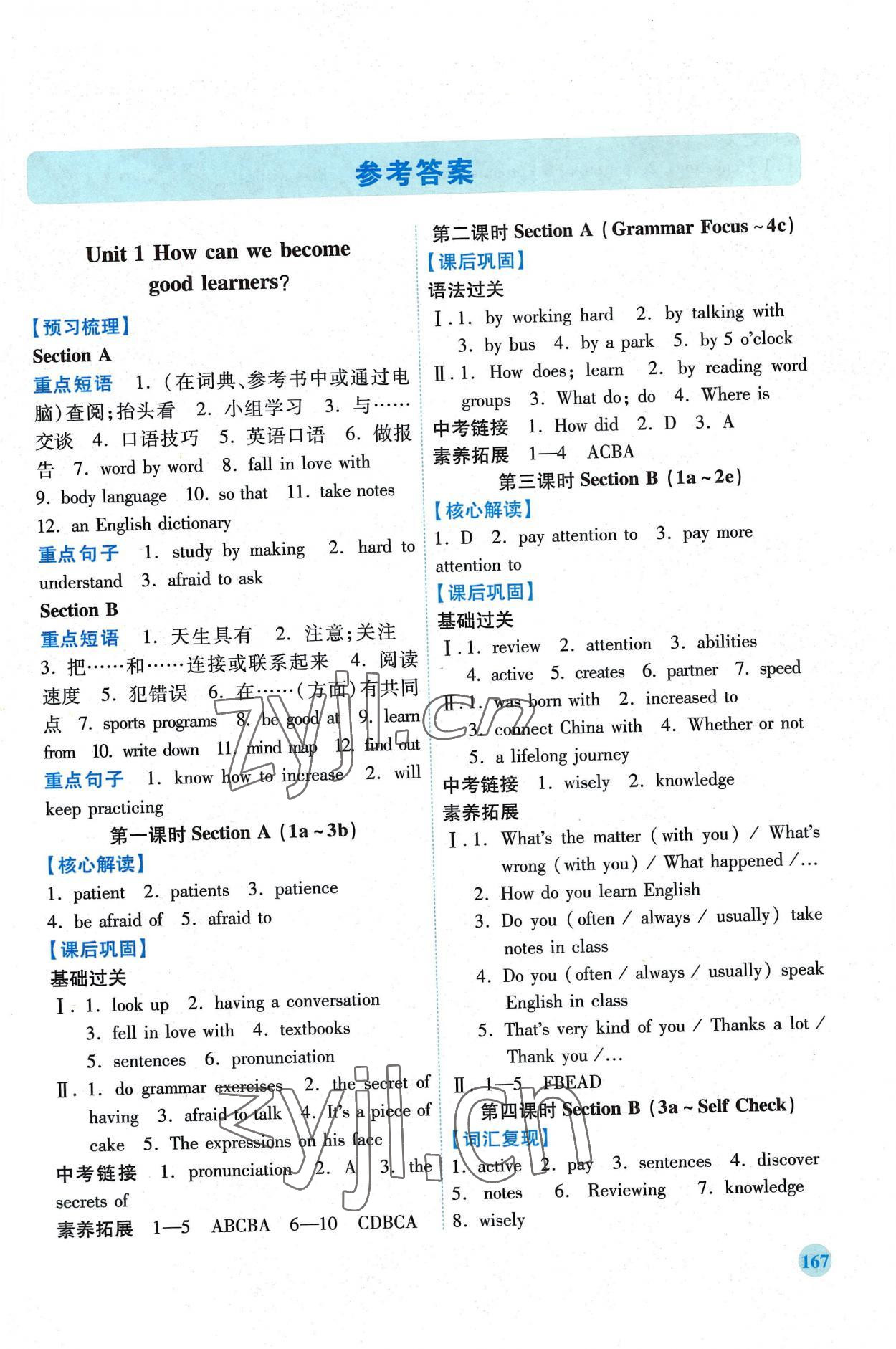 2022年績優(yōu)學(xué)案九年級(jí)英語全一冊(cè)人教版 第1頁