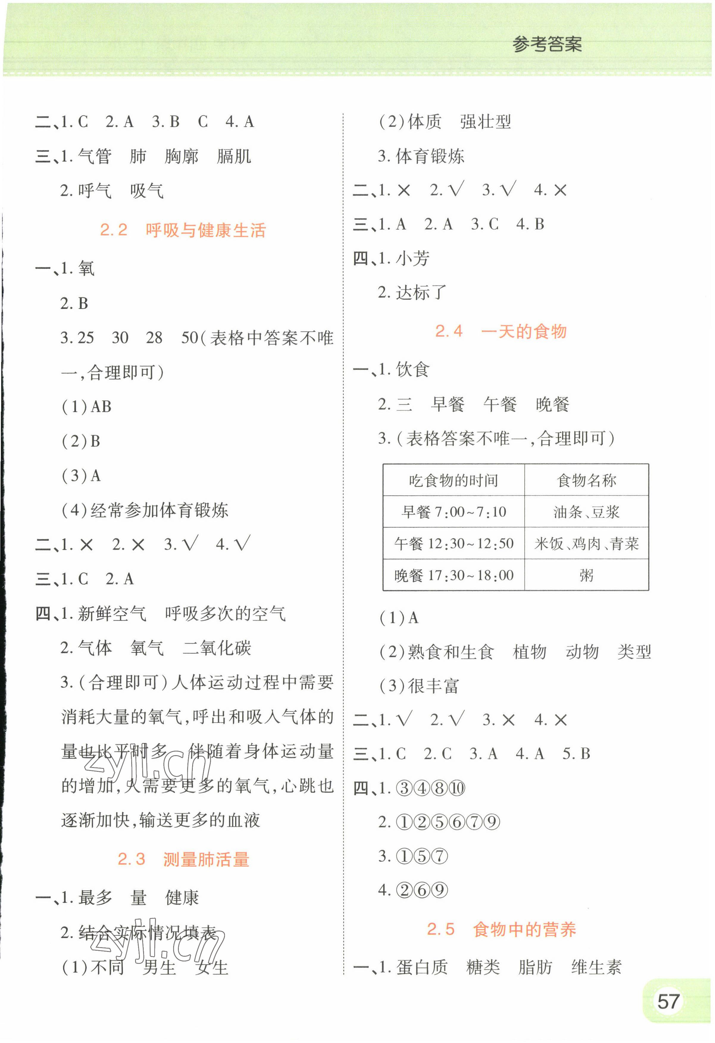 2022年黃岡同步練一日一練四年級(jí)科學(xué)上冊(cè)教科版 參考答案第3頁(yè)