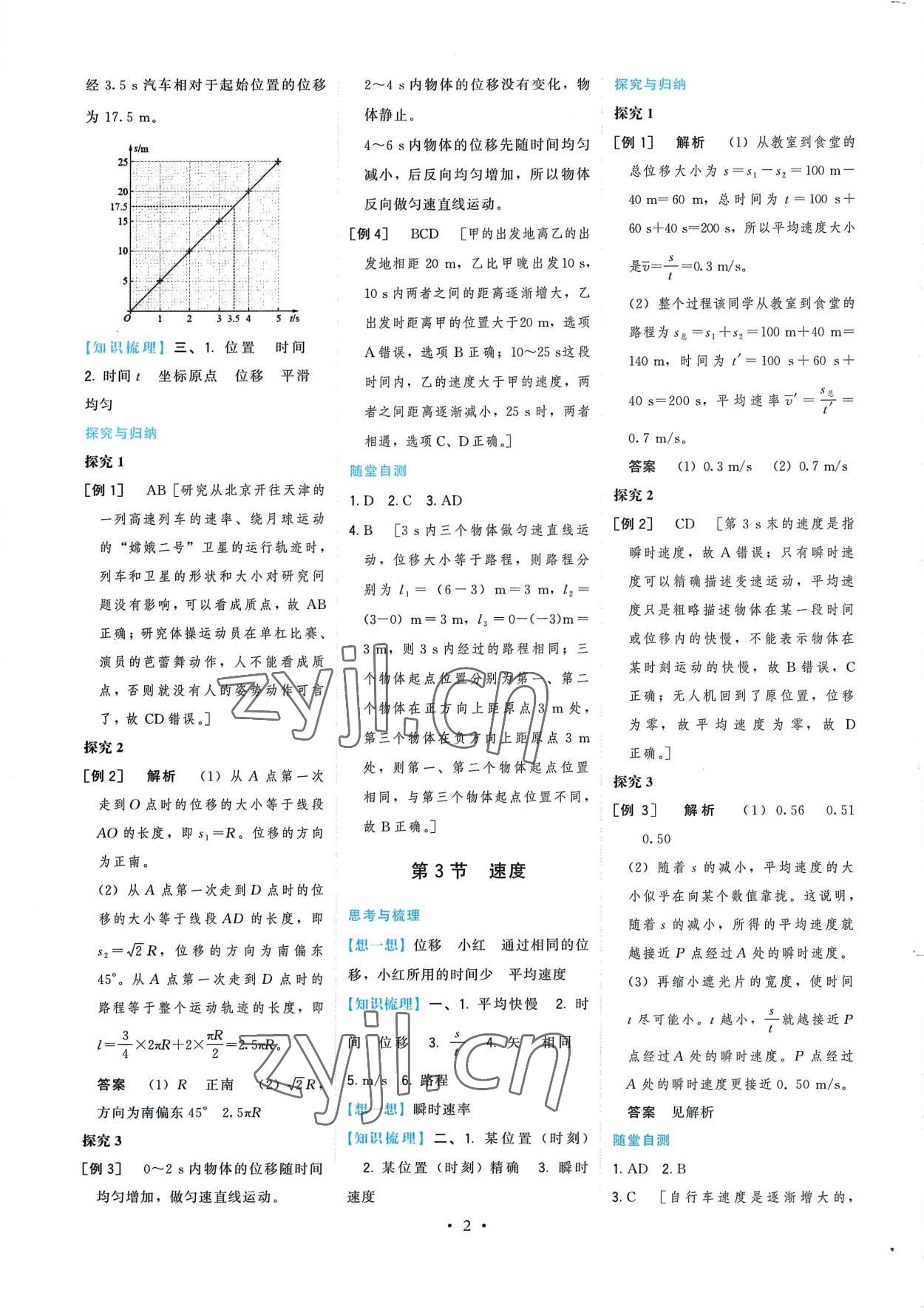 2022年頂尖課課練高中物理必修第一冊(cè)人教版 參考答案第2頁(yè)