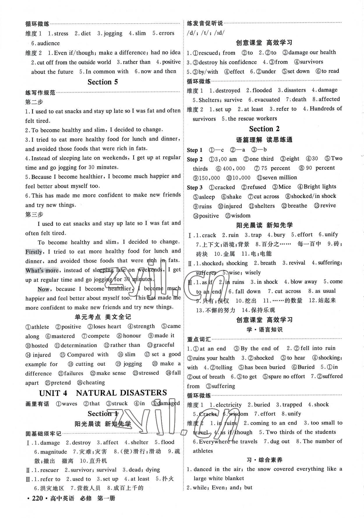 2022年贏在微點高中英語必修第一冊人教版 參考答案第6頁