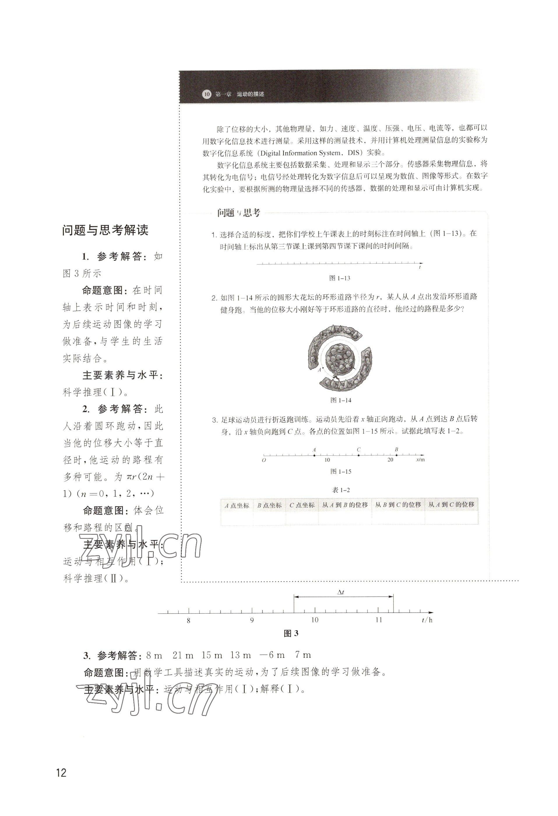 2022年教材課本高中物理必修第一冊(cè)滬教版 參考答案第12頁