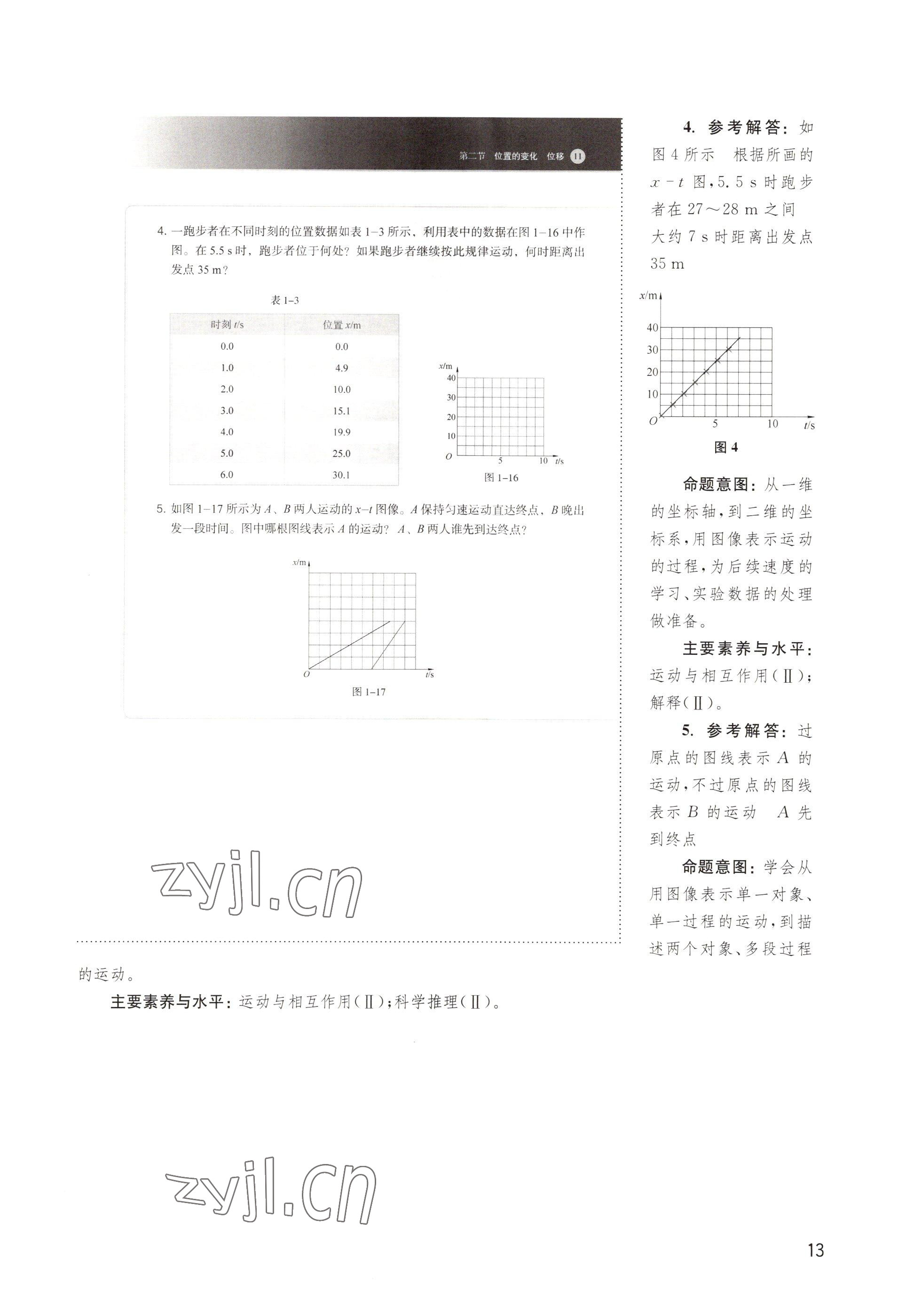 2022年教材課本高中物理必修第一冊滬教版 參考答案第13頁