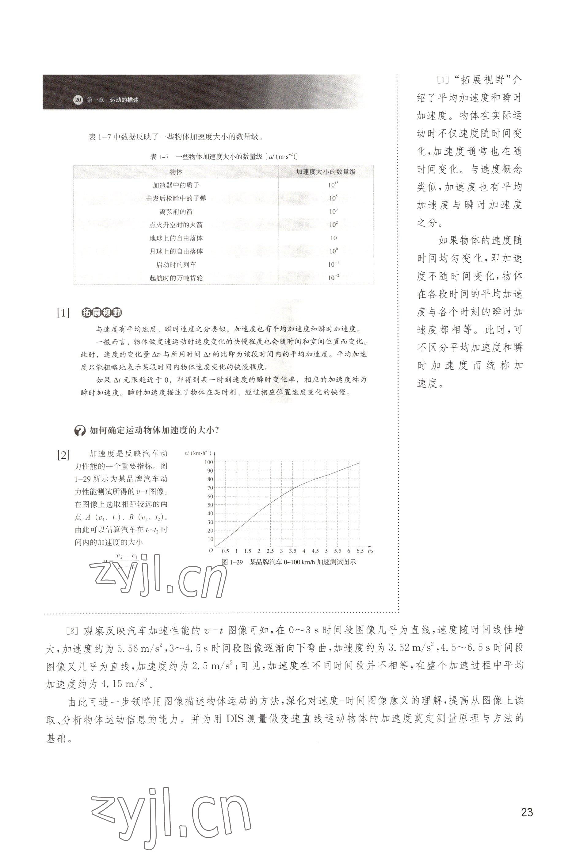 2022年教材課本高中物理必修第一冊滬教版 參考答案第23頁