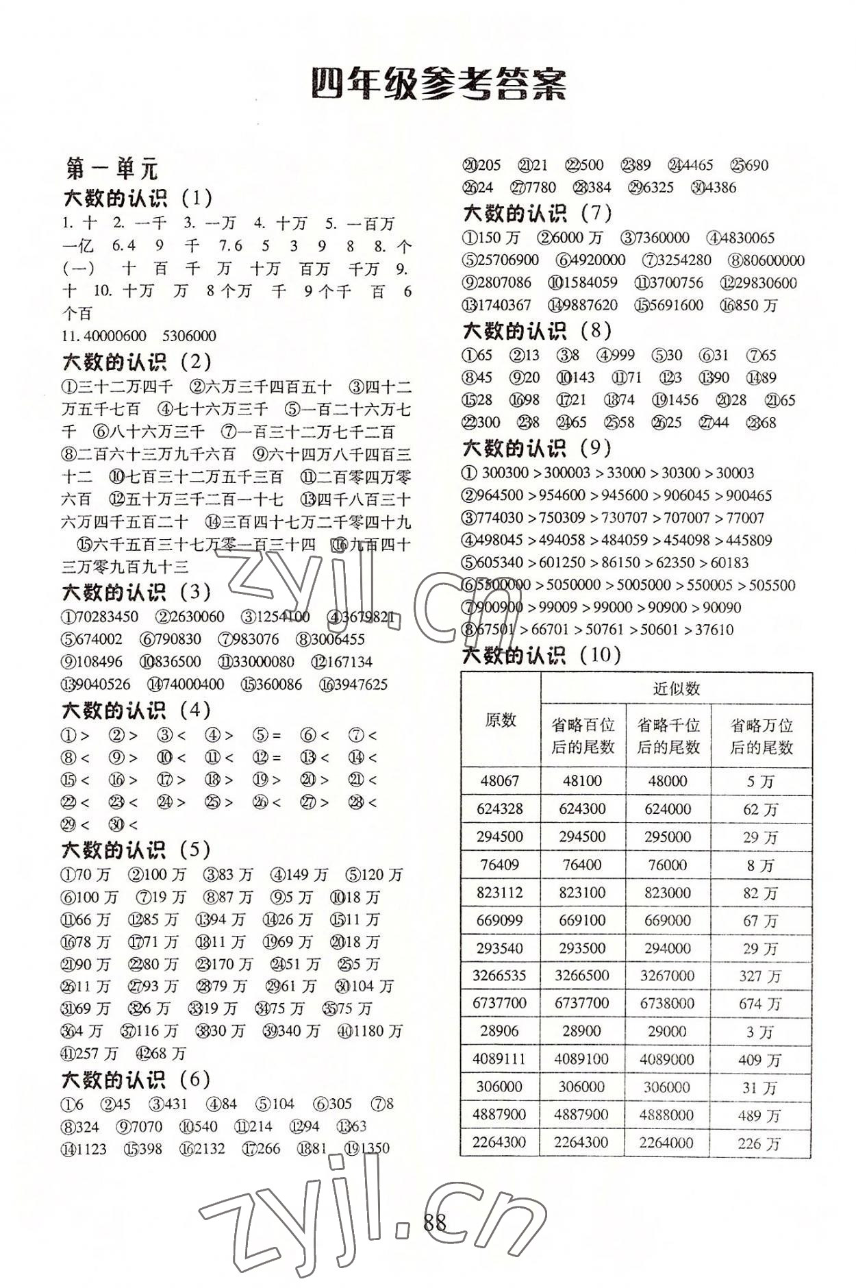 2022年每日10分钟口算心算速算天天练四年级数学上册人教版 第1页