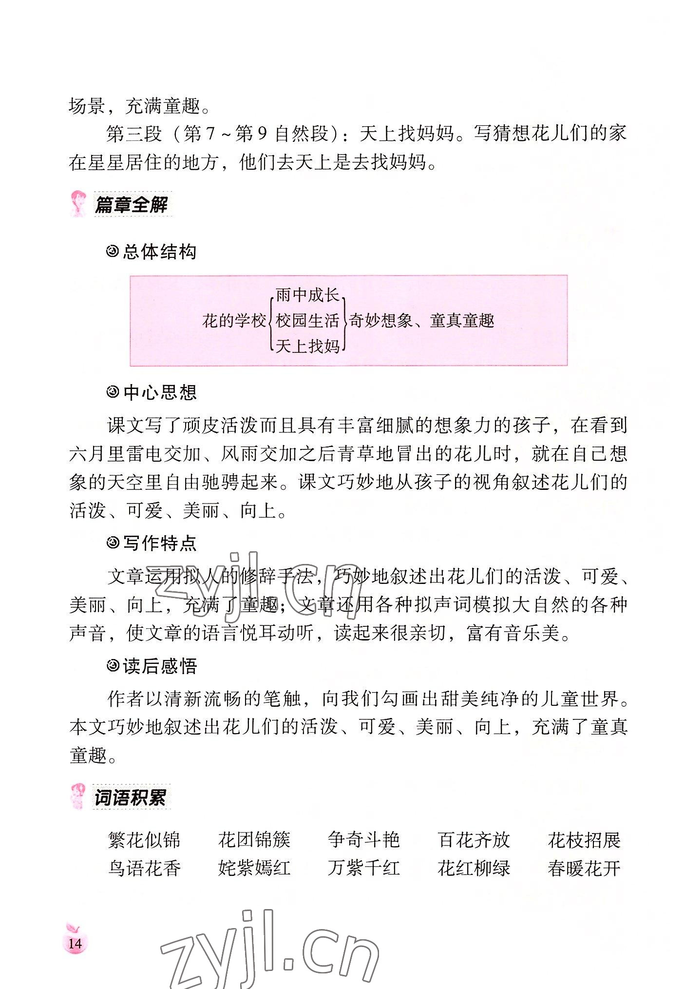 2022年小學(xué)生詞語手冊云南教育出版社三年級語文上冊人教版 參考答案第14頁