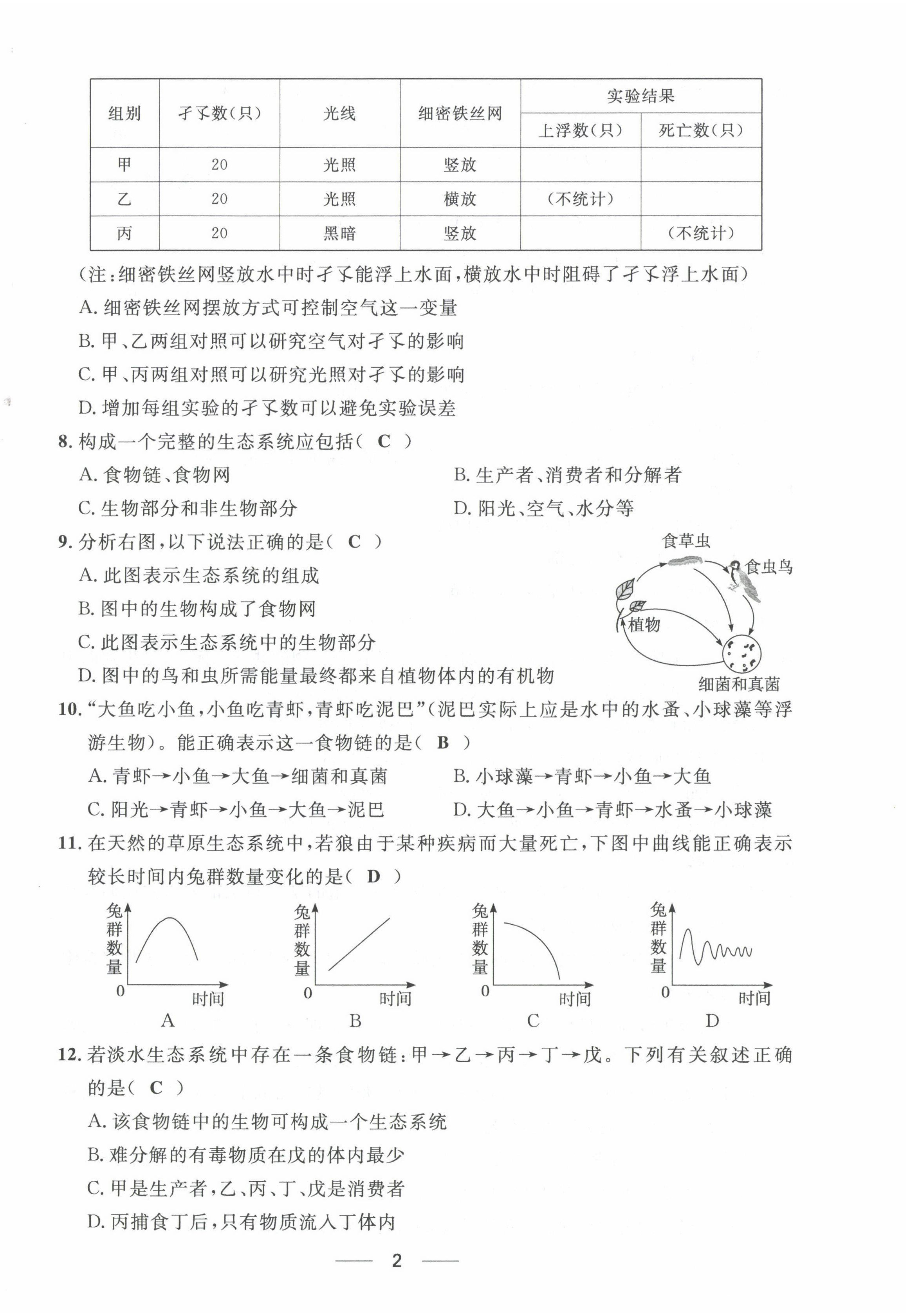 2022年名校課堂貴州人民出版社七年級生物上冊人教版 第2頁