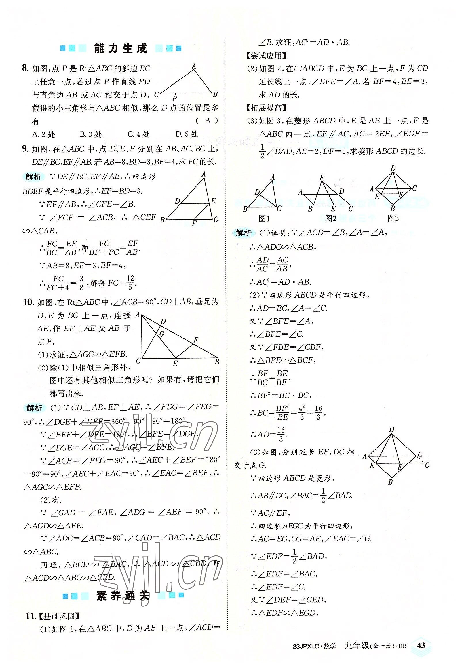 2022年金牌學練測九年級數學全一冊冀教版 參考答案第43頁