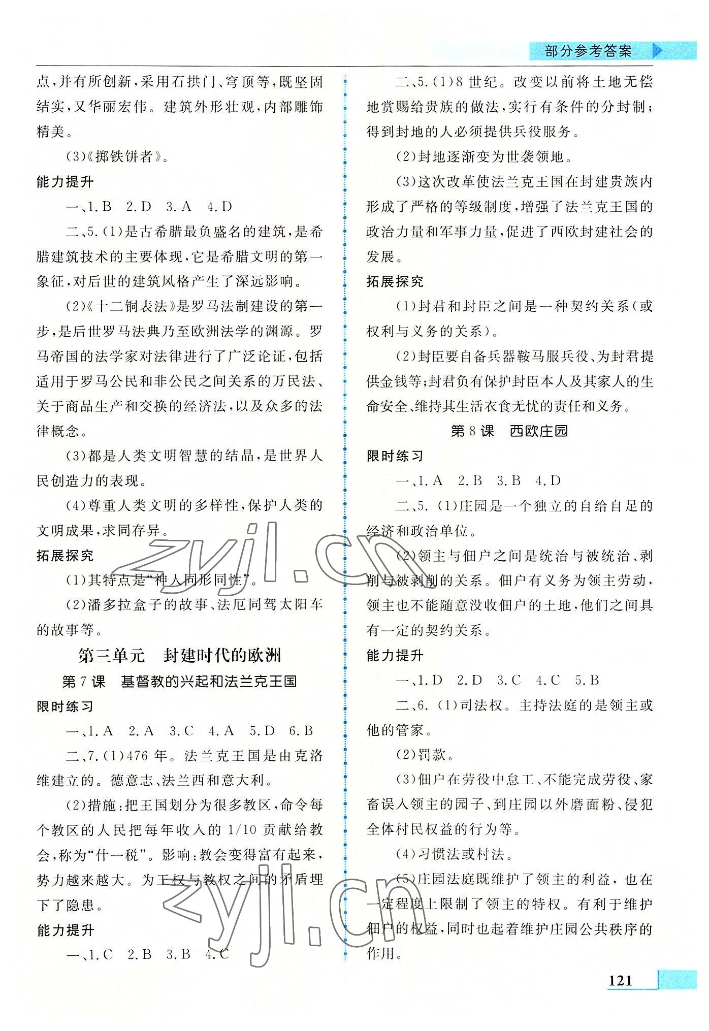 2022年名师点拨配套练习课时作业九年级历史上册人教版 第3页