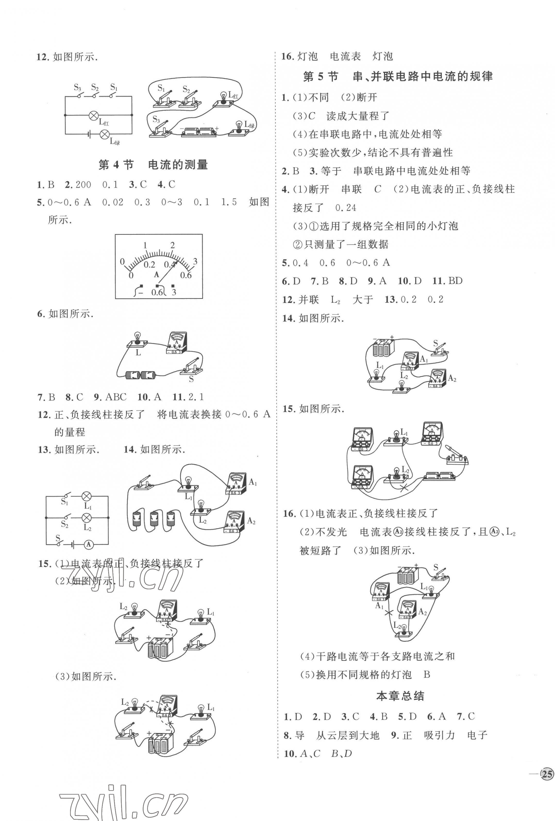 2022年優(yōu)加學(xué)案課時(shí)通九年級(jí)物理全一冊(cè)人教版 參考答案第5頁