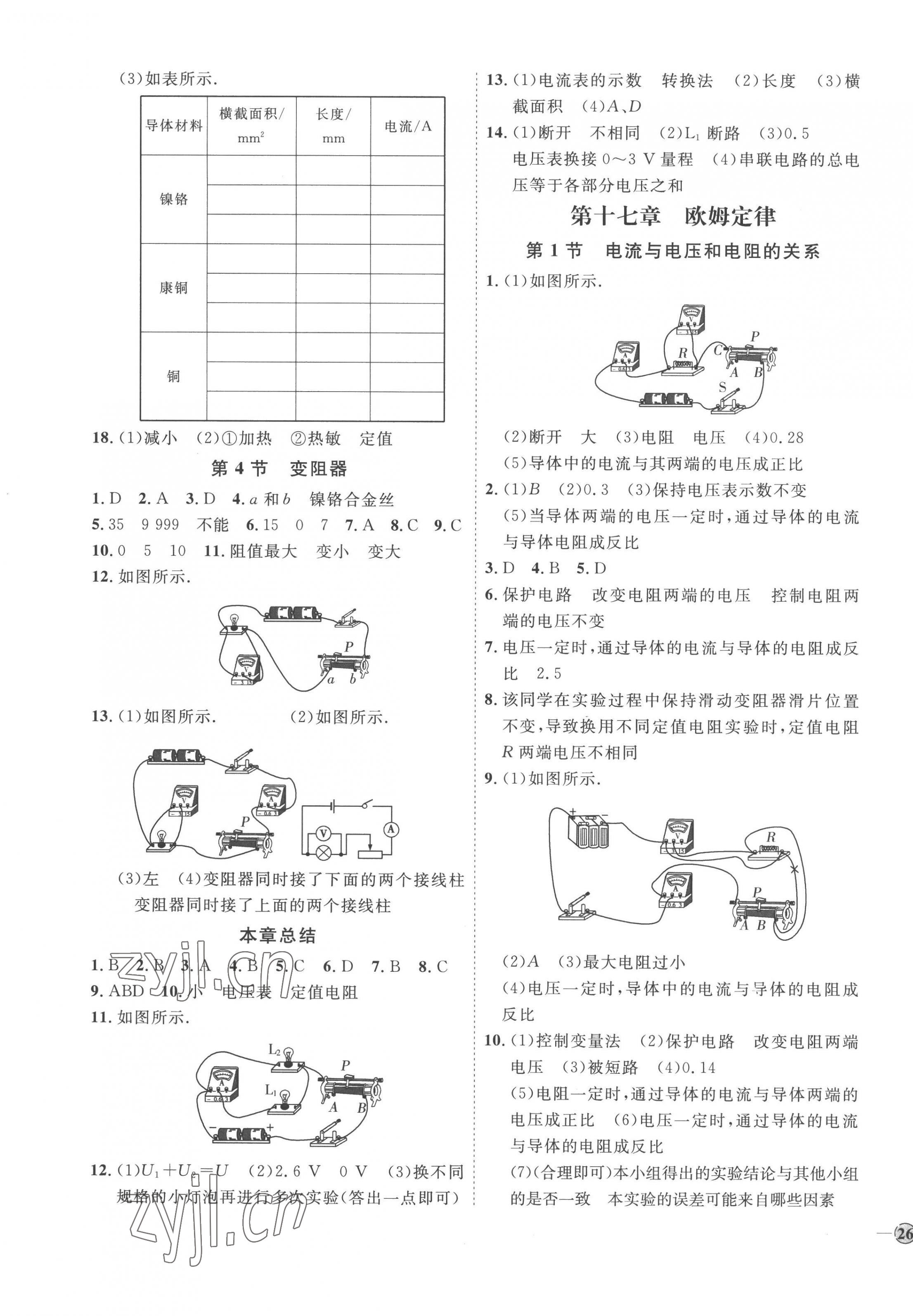 2022年優(yōu)加學(xué)案課時(shí)通九年級(jí)物理全一冊(cè)人教版 參考答案第7頁(yè)