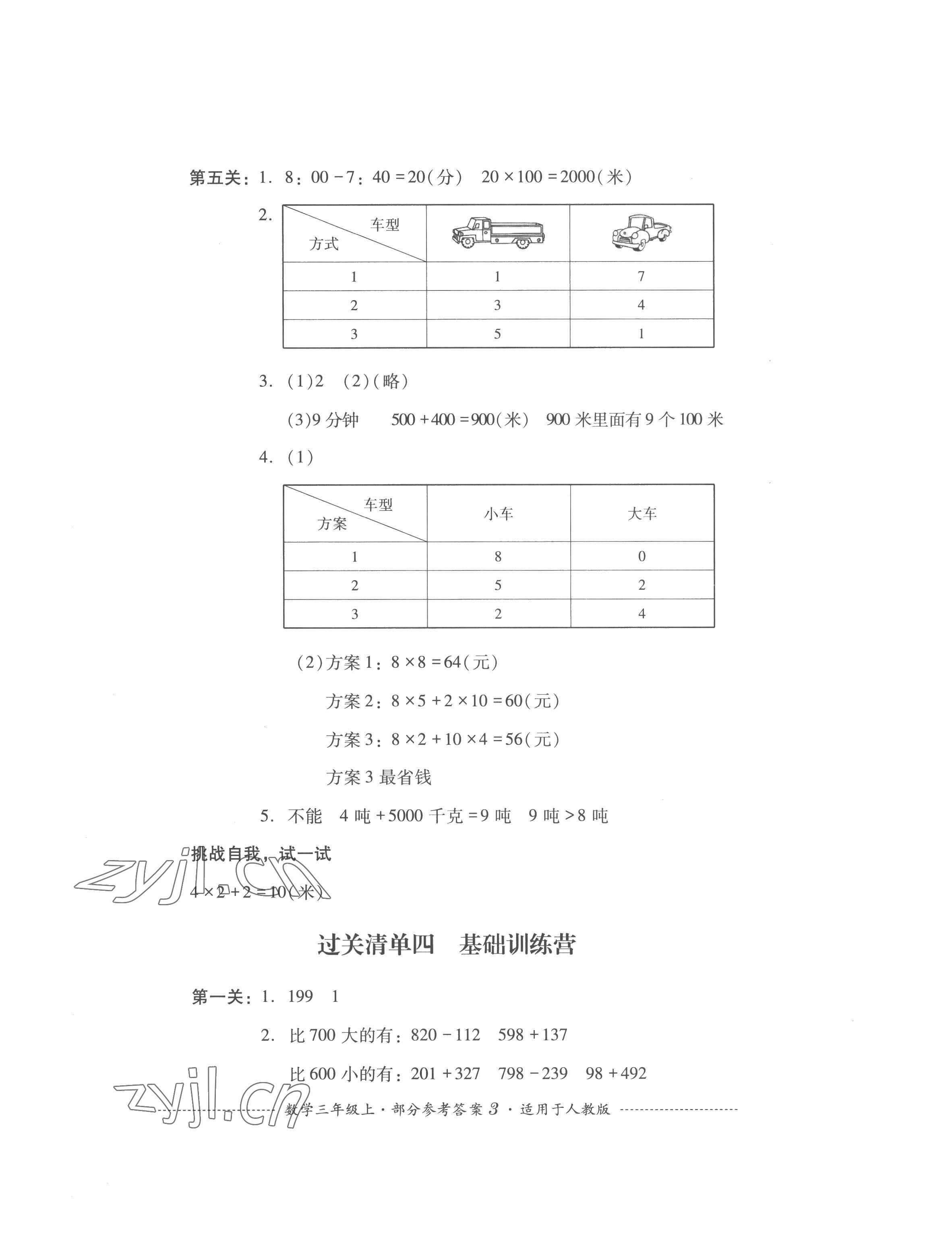 2022年過關(guān)清單四川教育出版社三年級(jí)數(shù)學(xué)上冊(cè)人教版 第3頁