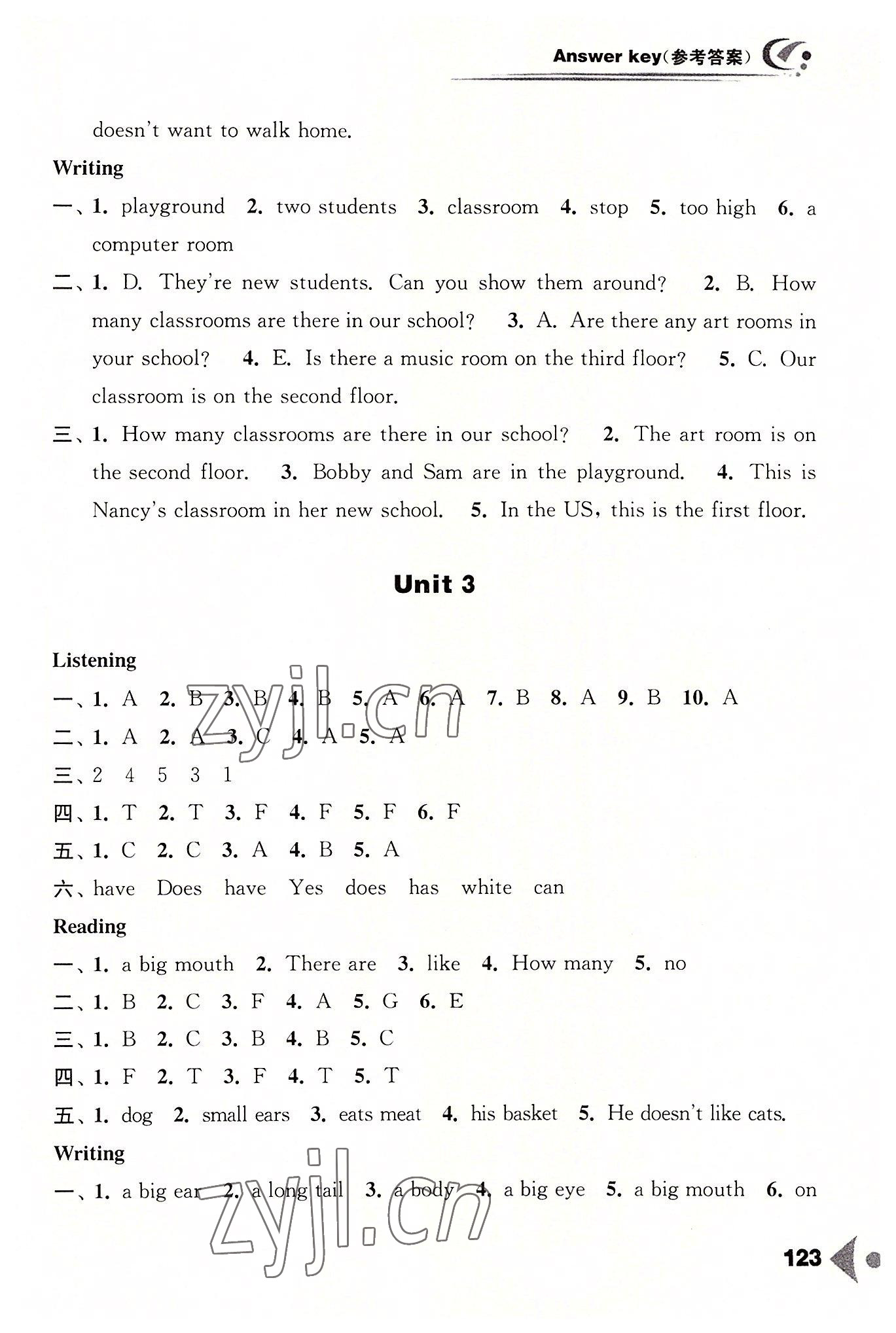 2022年任務(wù)型聽讀訓(xùn)練五年級(jí)英語(yǔ)上冊(cè)譯林版 參考答案第3頁(yè)