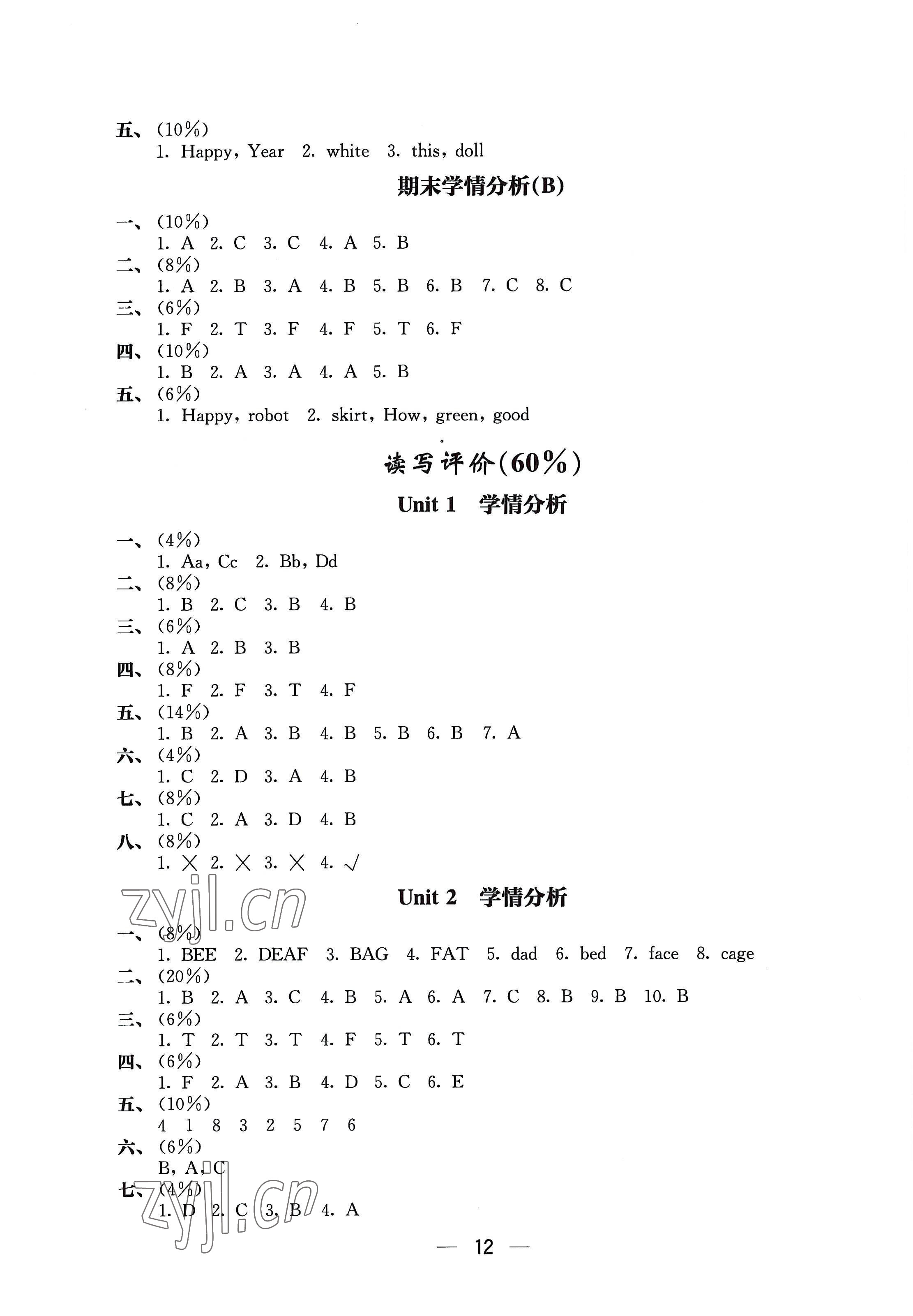 2022年自我評(píng)價(jià)與提升三年級(jí)英語上冊(cè)譯林版 第4頁