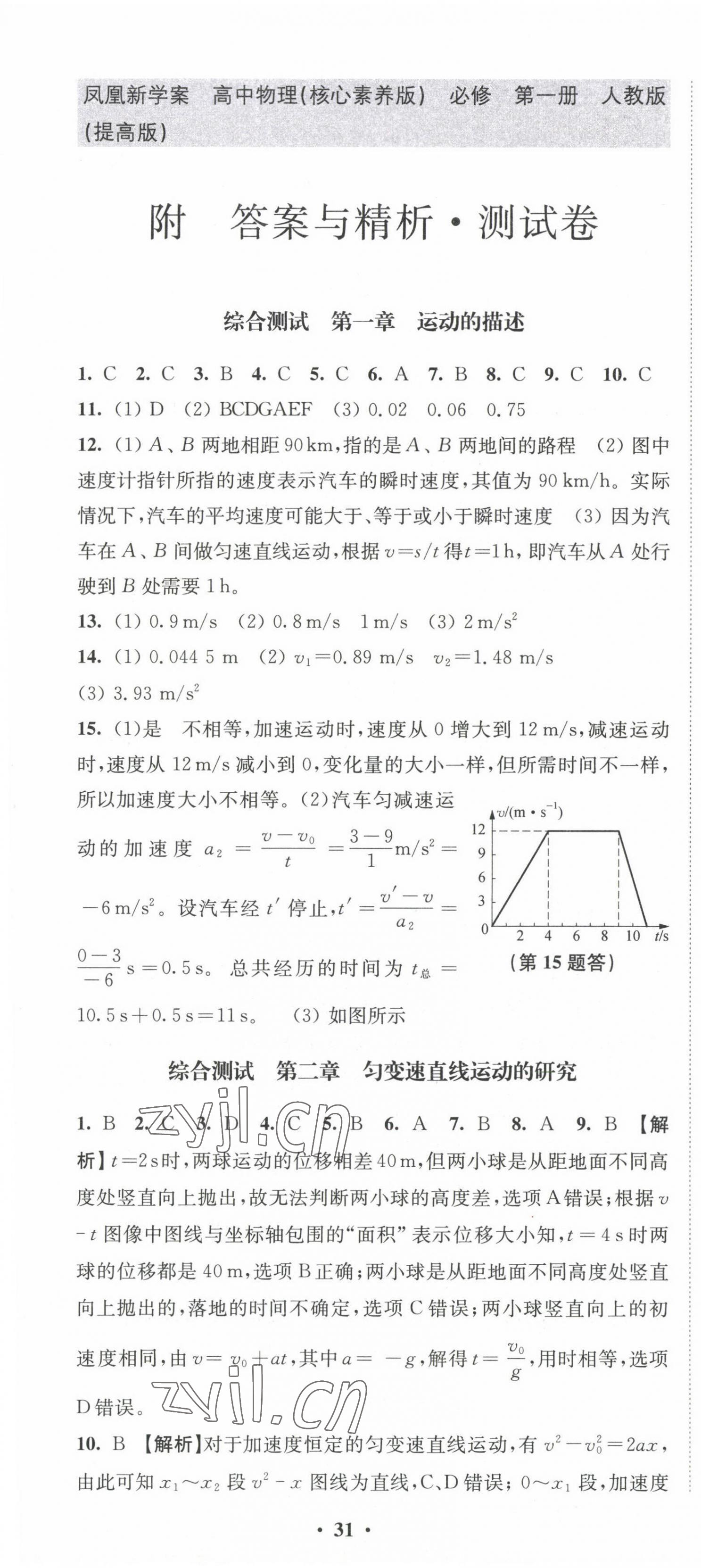 2022年鳳凰新學(xué)案高一物理必修第一冊人教版提高版 第1頁