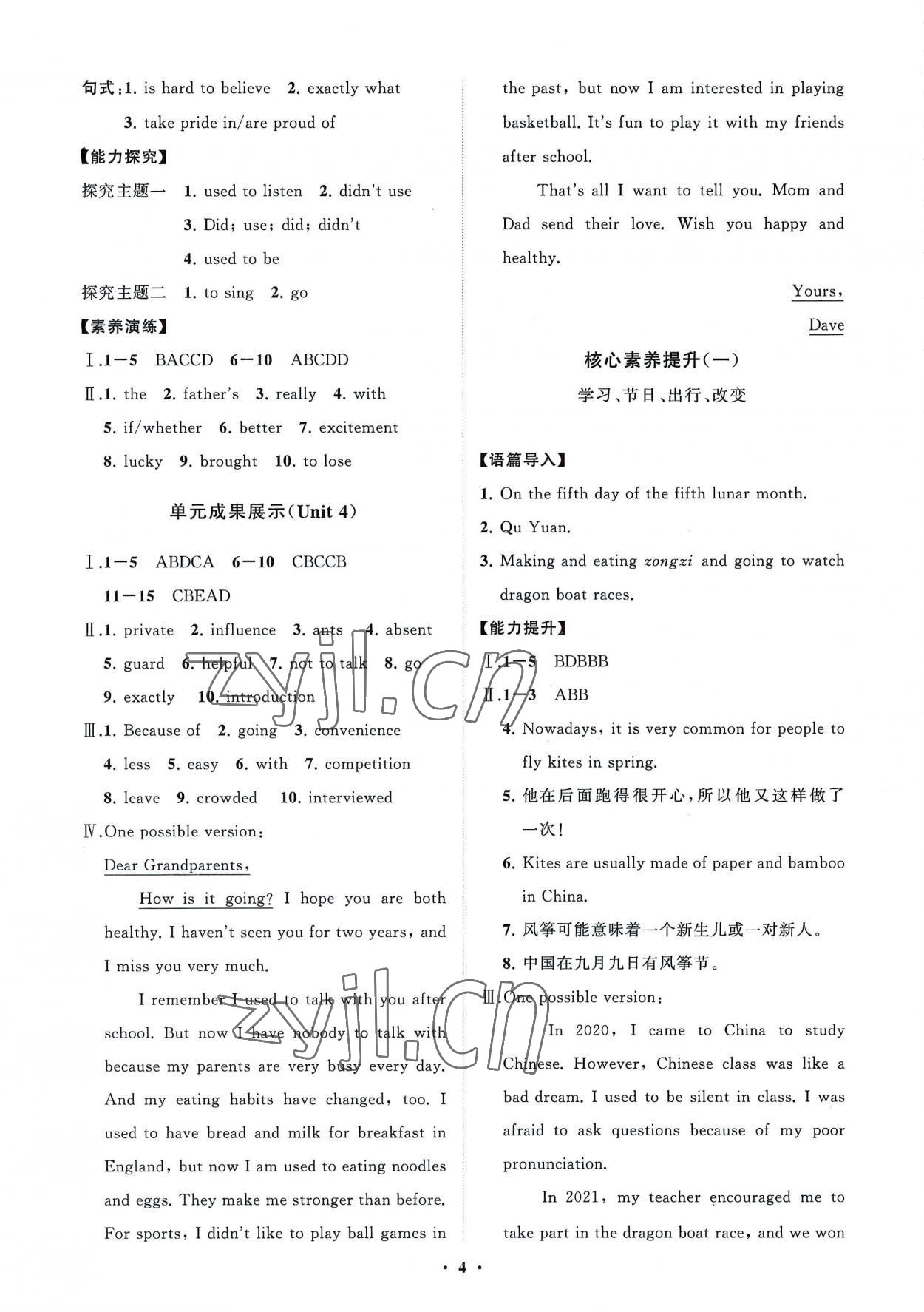 2022年同步練習(xí)冊(cè)分層卷九年級(jí)英語全一冊(cè)人教版 第4頁