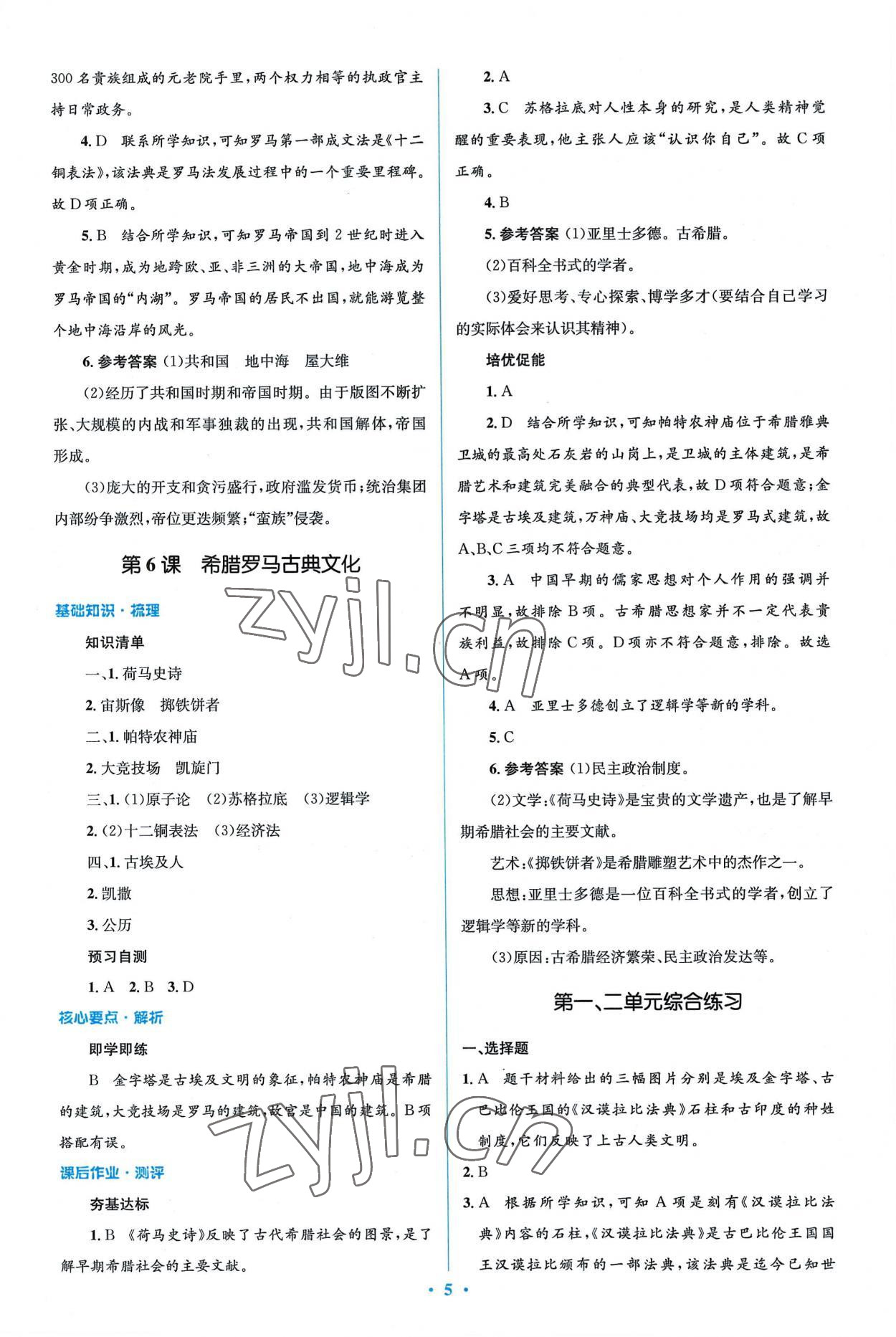 2022年同步解析與測評學考練九年級歷史上冊人教版精編版 第5頁