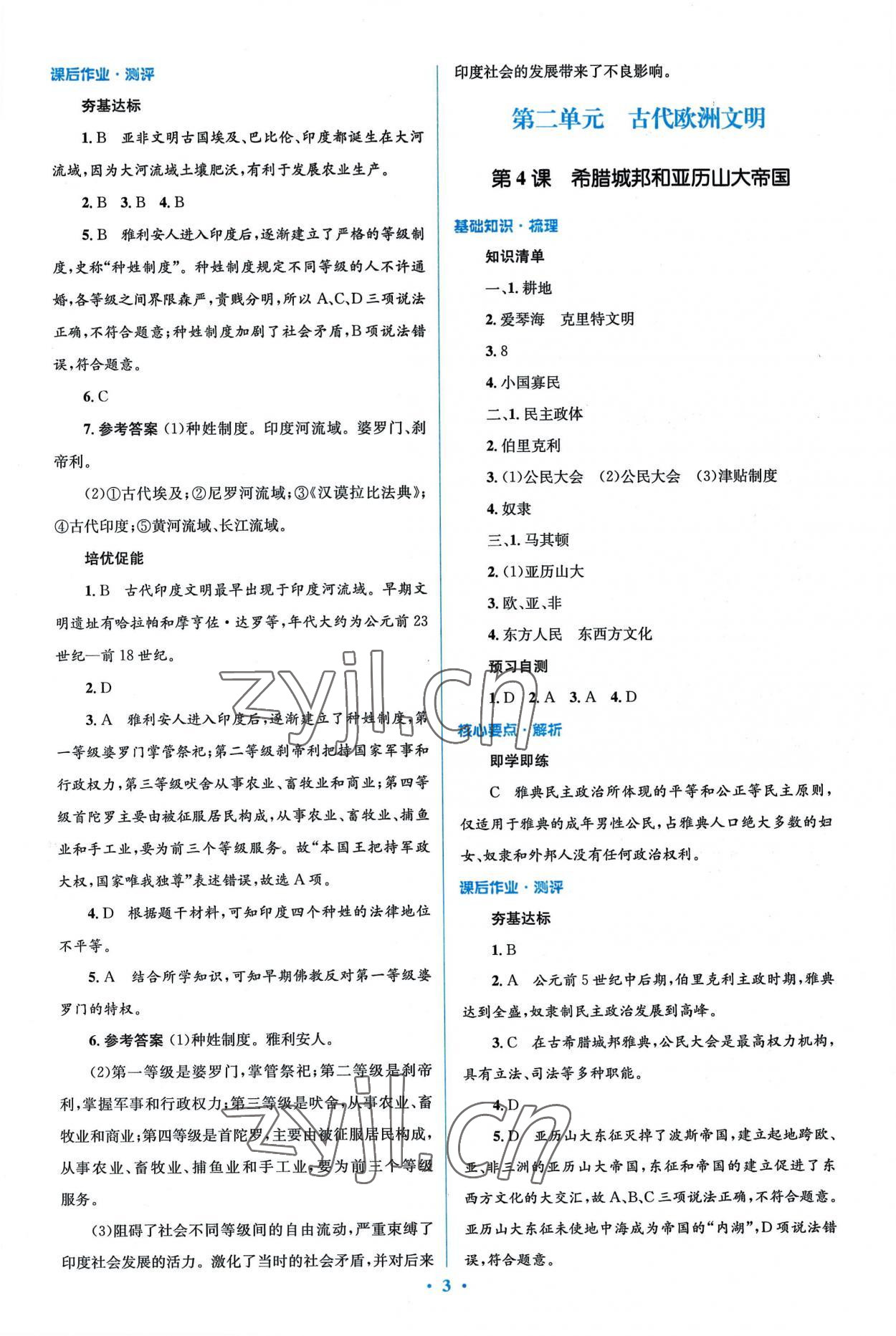 2022年同步解析與測評學考練九年級歷史上冊人教版精編版 第3頁