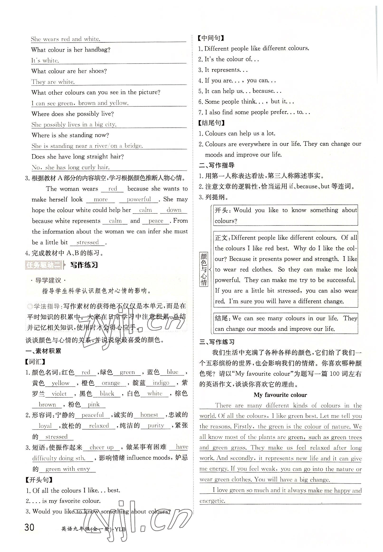 2022年三段六步導(dǎo)學(xué)測評九年級英語全一冊譯林版 參考答案第30頁