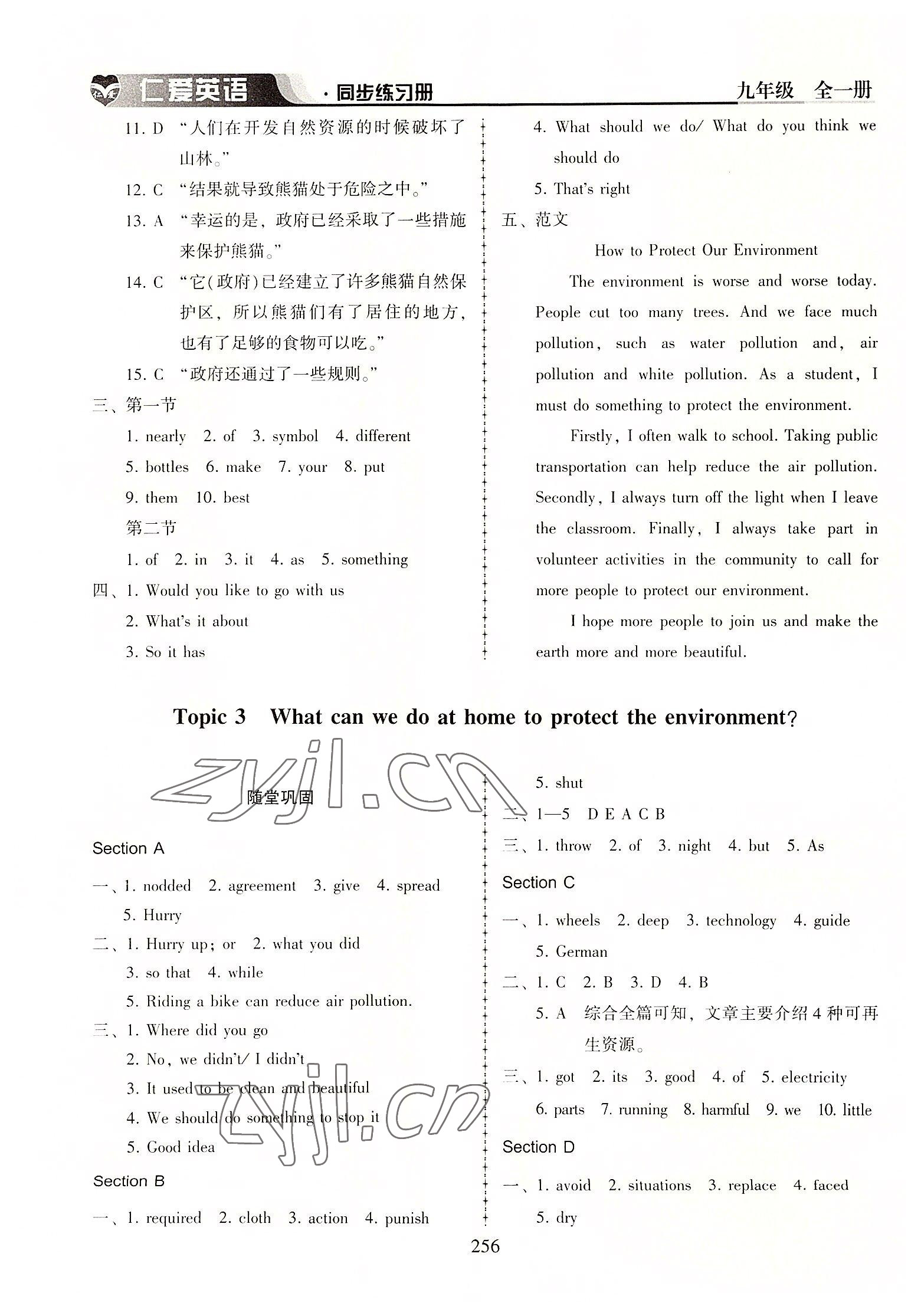 2022年仁爱英语同步练习册九年级全一册仁爱版河南专版 第12页