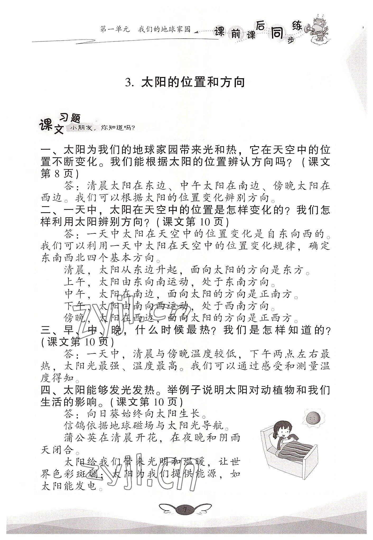 2022年課前課后同步練二年級(jí)科學(xué)上冊(cè)教科版 參考答案第7頁