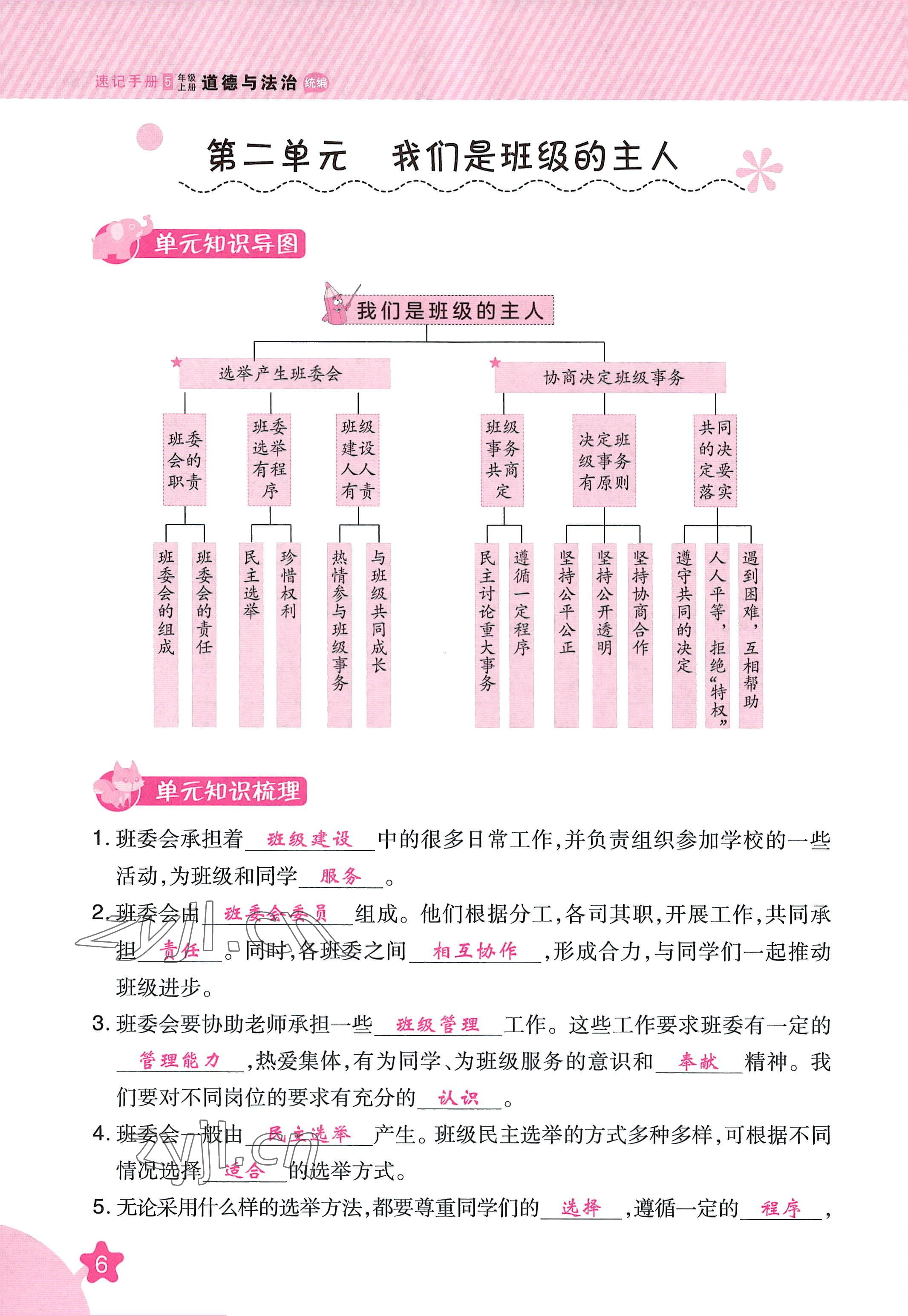 2022年名師小狀元課時作業(yè)本五年級道德與法治上冊人教版 參考答案第18頁