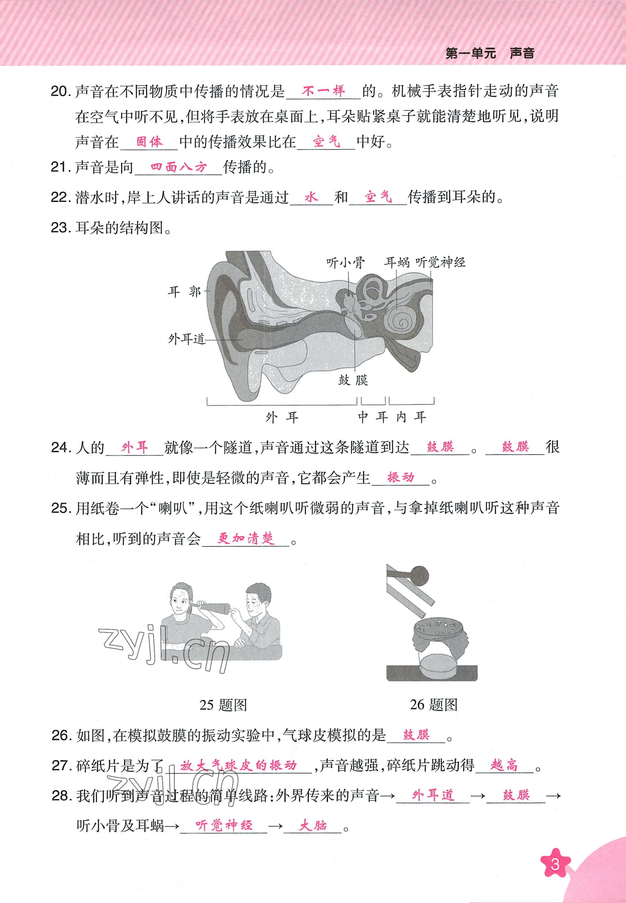 2022年名師小狀元課時(shí)作業(yè)本四年級(jí)科學(xué)上冊教科版 參考答案第9頁