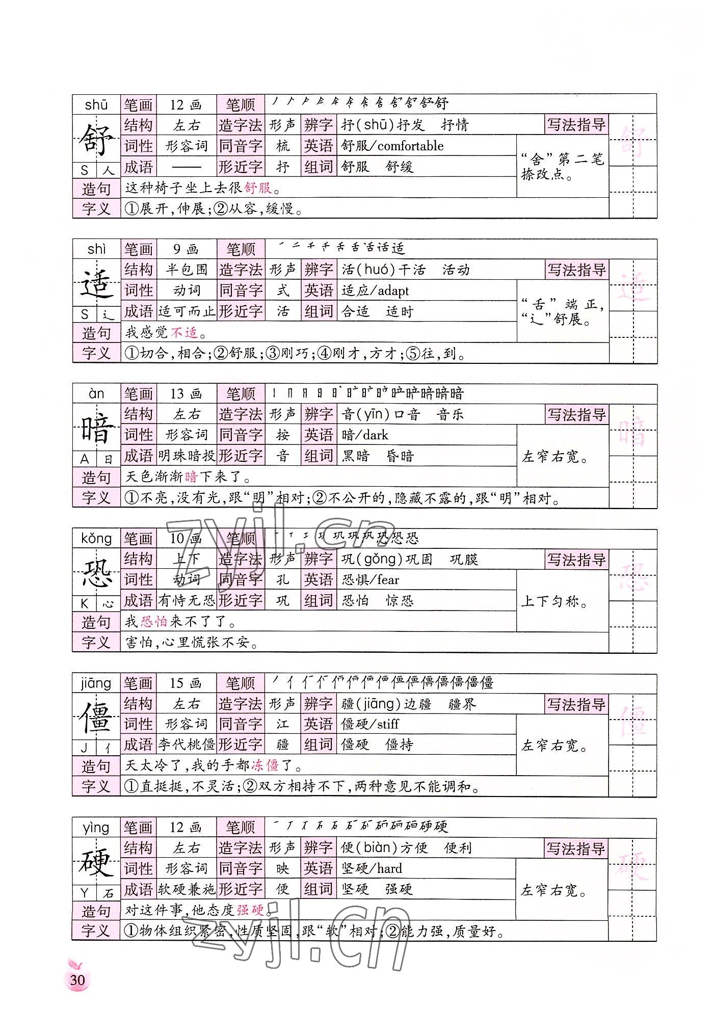 2022年小學(xué)生詞語(yǔ)手冊(cè)云南教育出版社四年級(jí)語(yǔ)文上冊(cè)人教版 參考答案第30頁(yè)