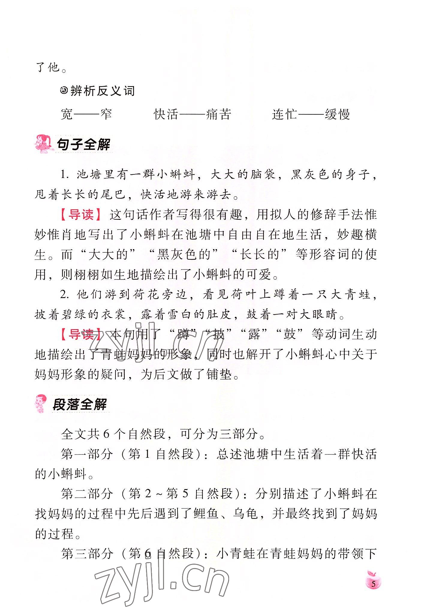 2022年小学生词语手册云南教育出版社二年级语文上册人教版 参考答案第5页