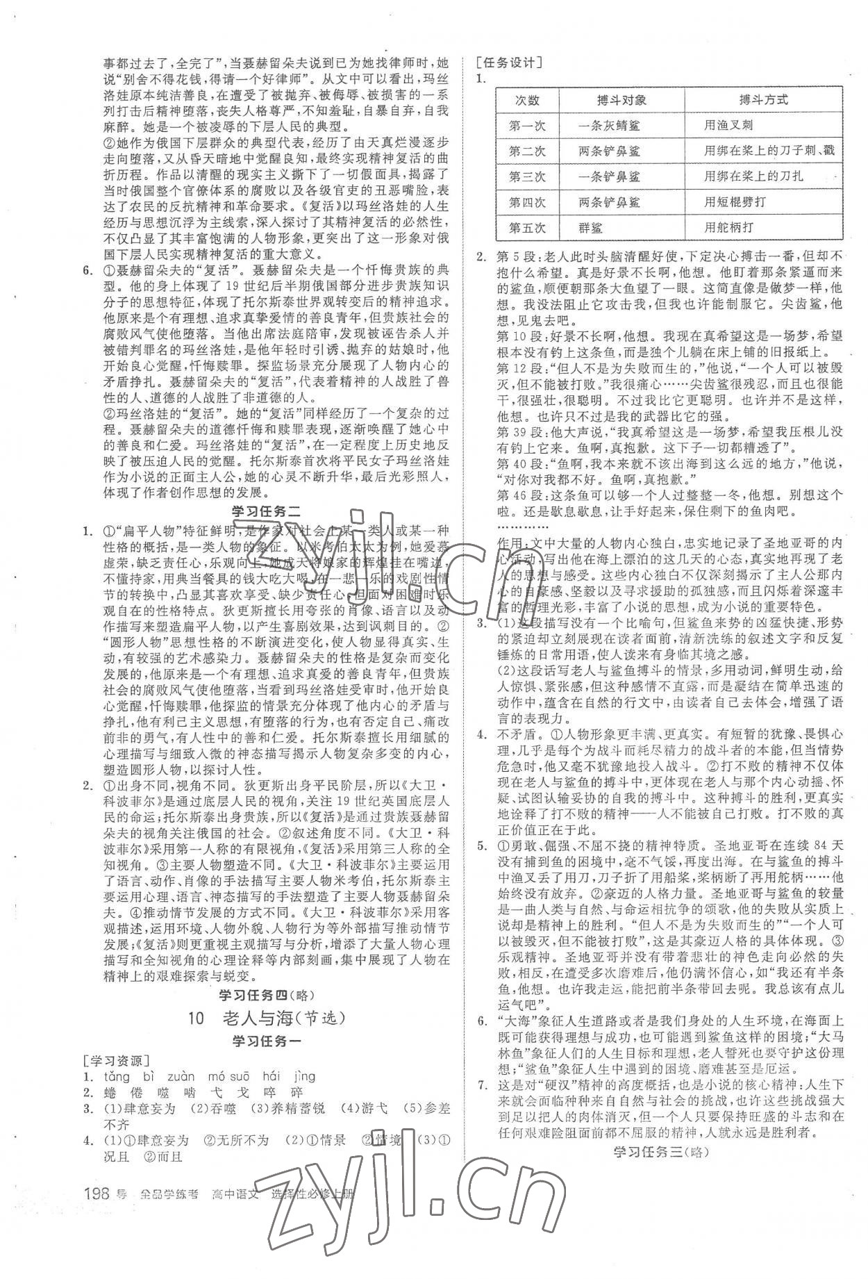 2022年全品學(xué)練考高中語文選擇性必修上冊(cè) 第10頁