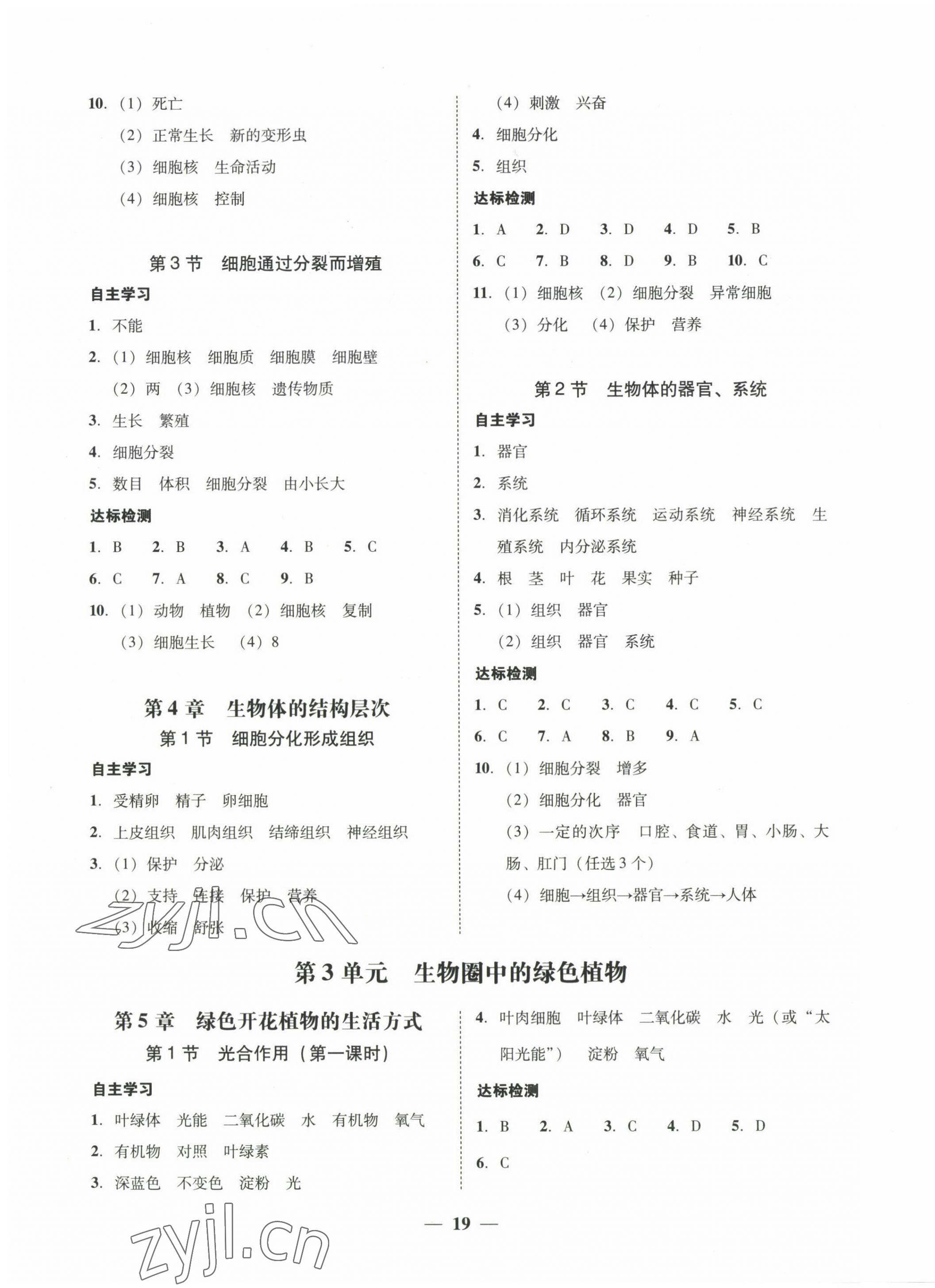 2022年南粤学典学考精练七年级生物上册北师大版 第3页