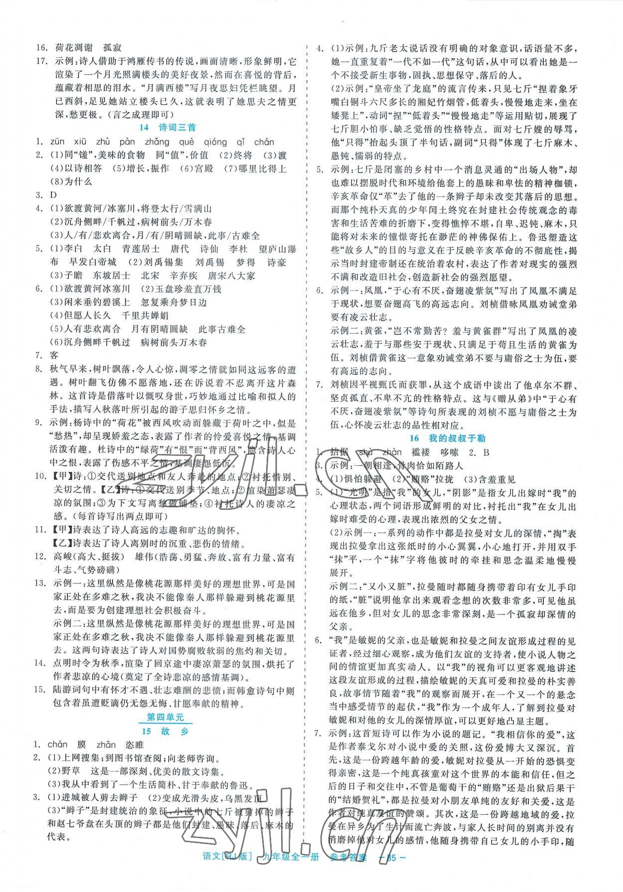 2022年精彩練習(xí)就練這一本九年級(jí)語文全一冊(cè)人教版 第7頁