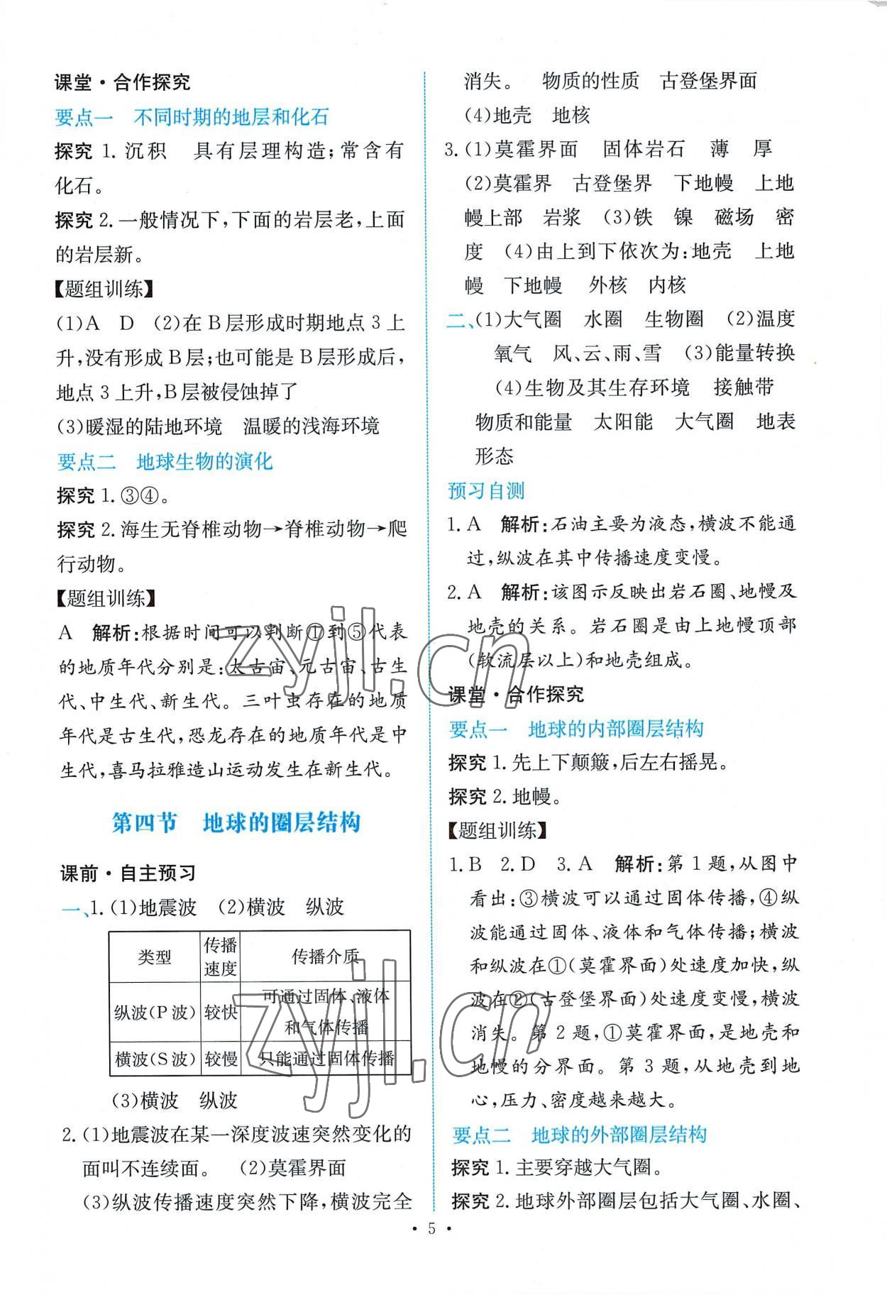 2022年能力培養(yǎng)與測(cè)試高中地理必修第一冊(cè)人教版 參考答案第4頁