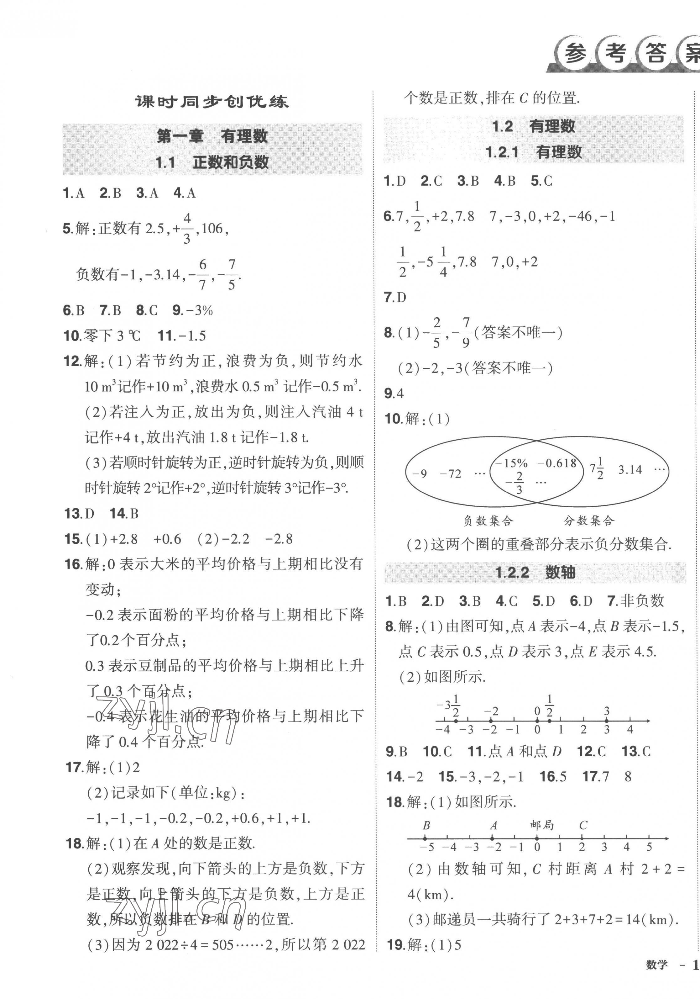 2022年?duì)钤刹怕穭?chuàng)優(yōu)作業(yè)七年級(jí)數(shù)學(xué)上冊(cè)人教版 第1頁(yè)