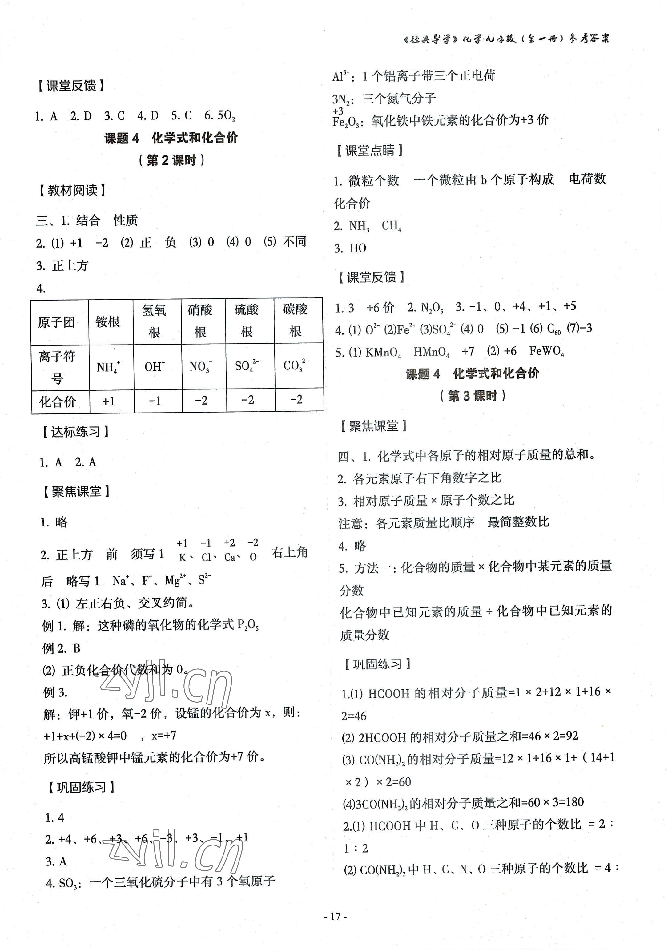 2022年經(jīng)典導(dǎo)學(xué)九年級化學(xué)全一冊人教版 第17頁