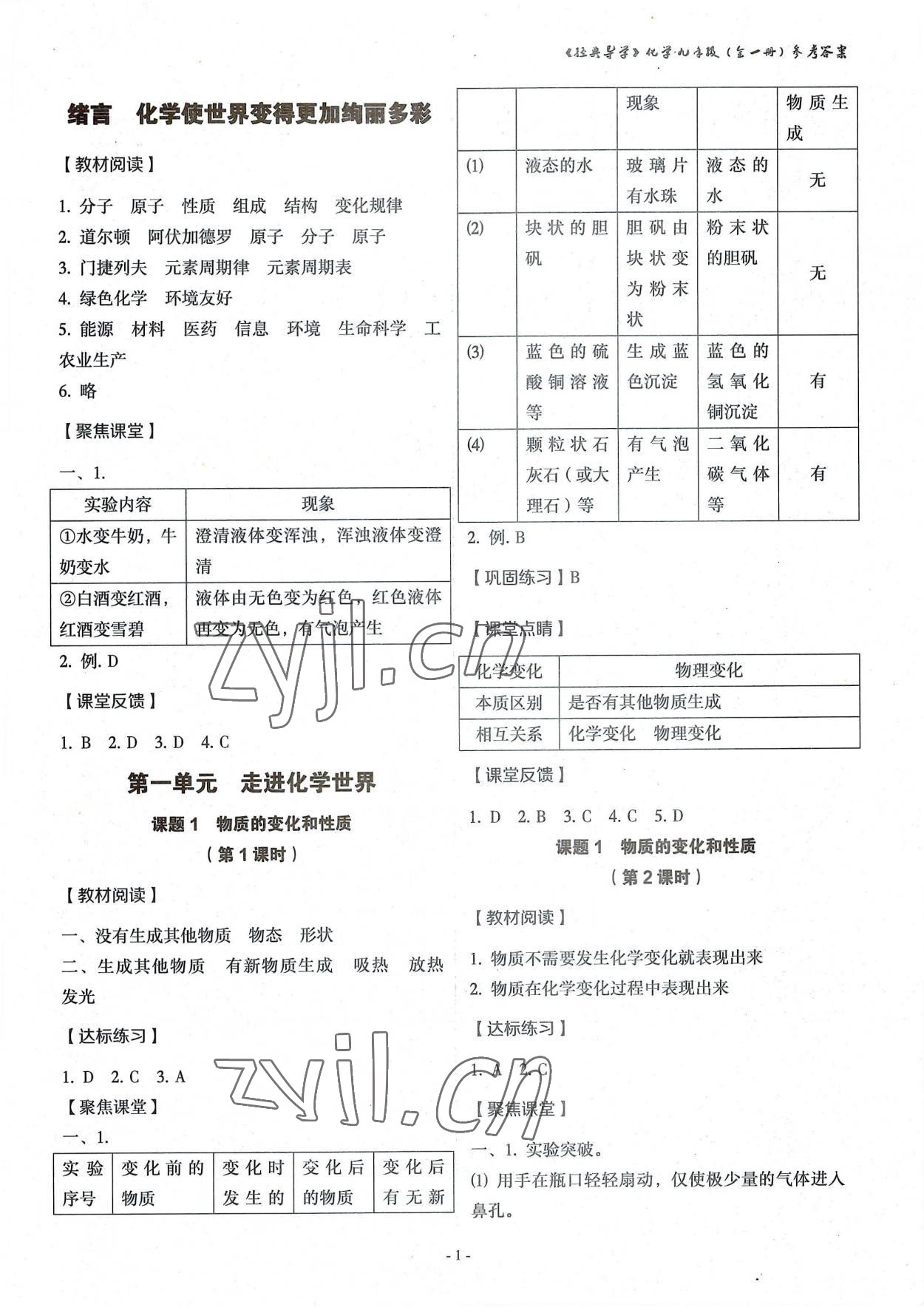 2022年經(jīng)典導(dǎo)學(xué)九年級化學(xué)全一冊人教版 第1頁