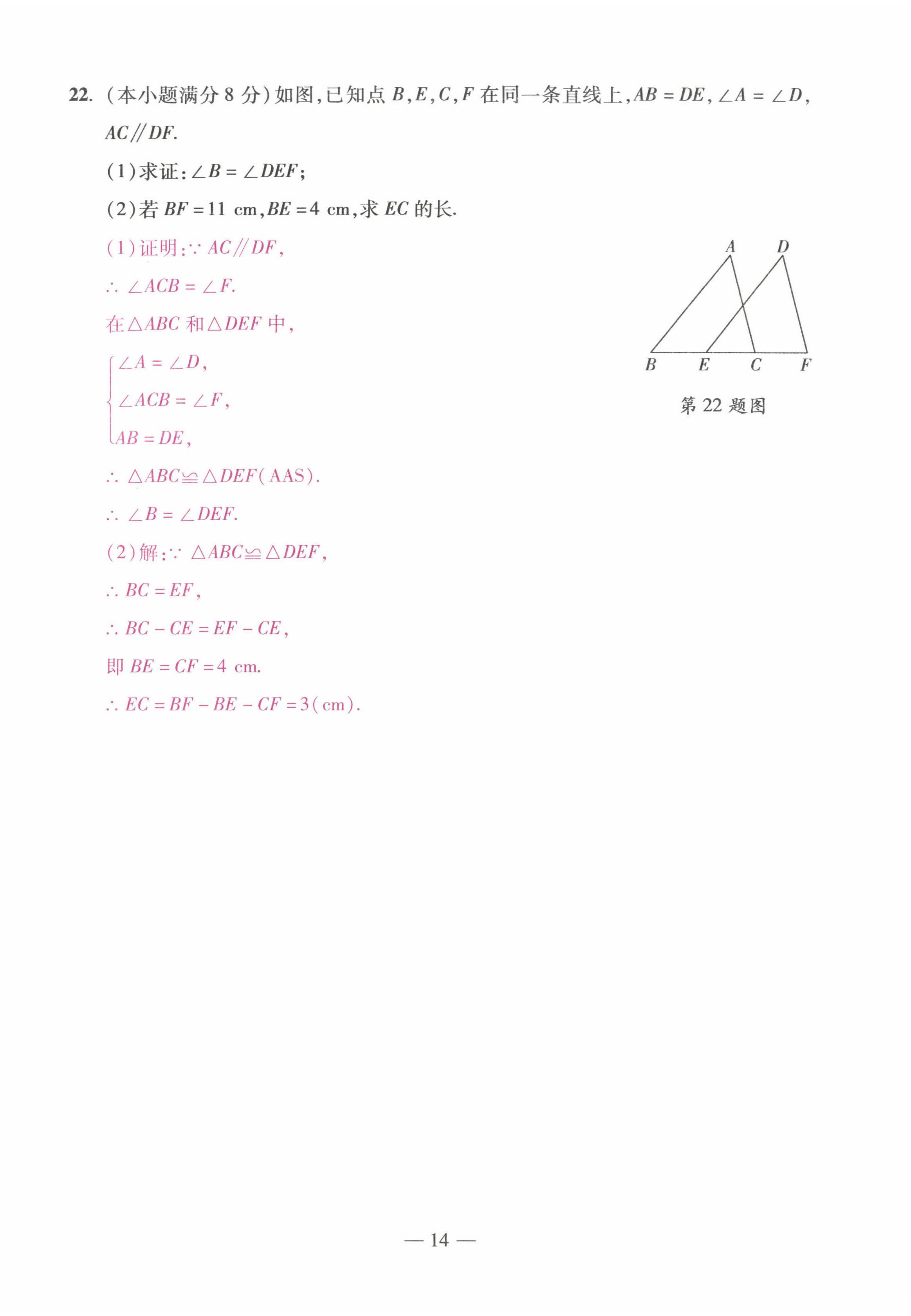 2022年本土卷八年級數(shù)學上冊人教版 第14頁