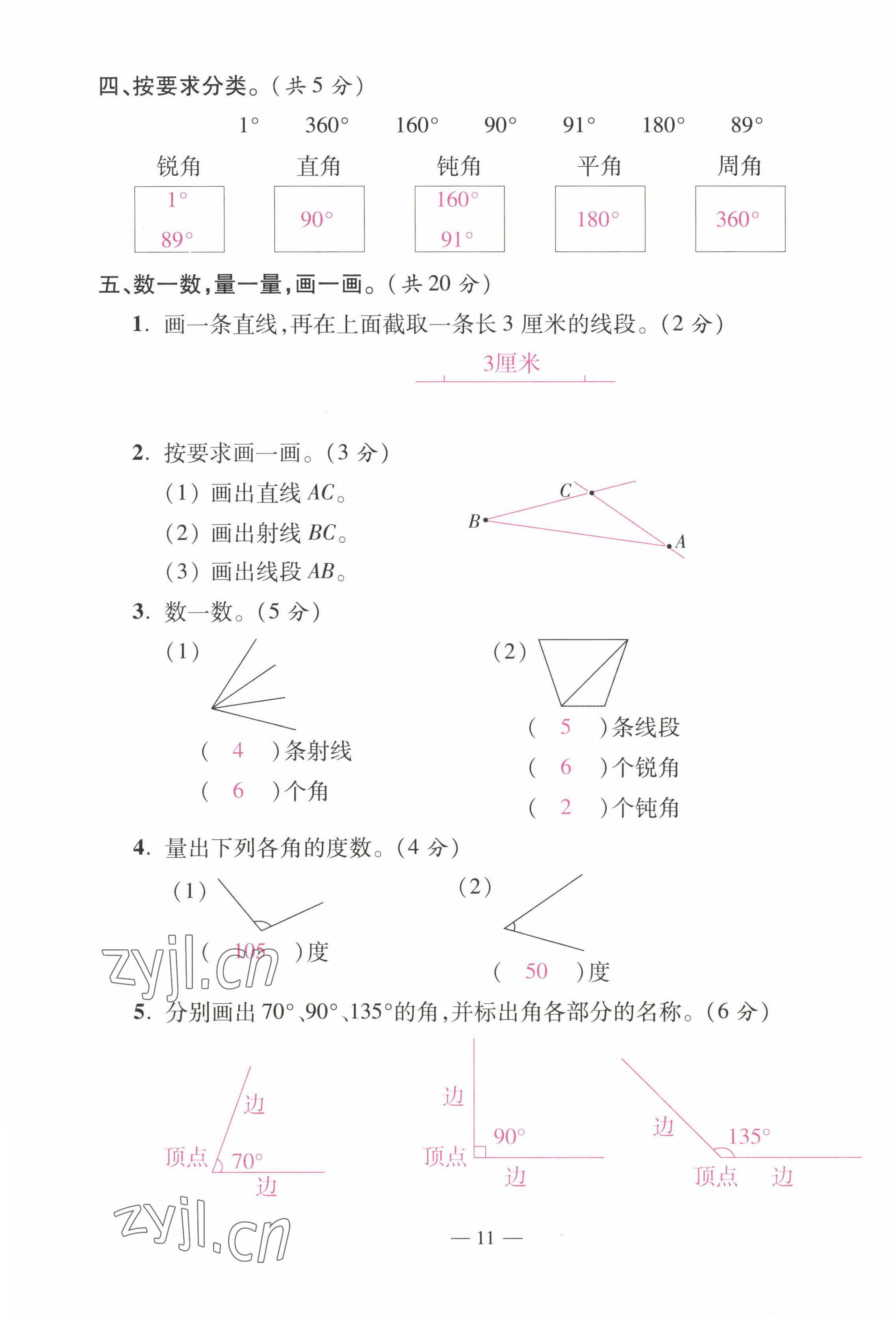 2022年本土卷四年級數(shù)學上冊人教版 第11頁