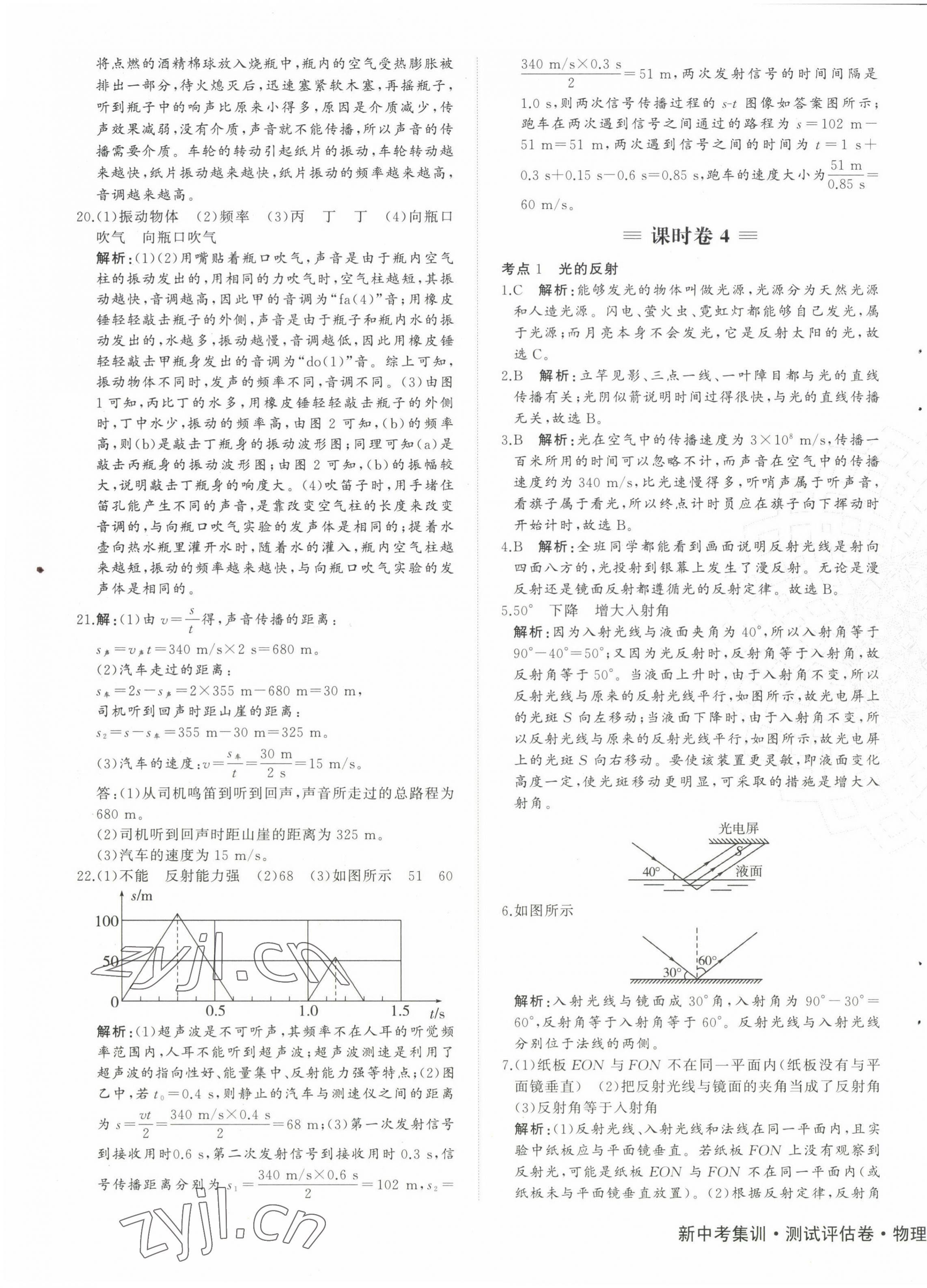 2022年新中考集訓(xùn)測試評估卷八年級物理全一冊上人教版 第7頁