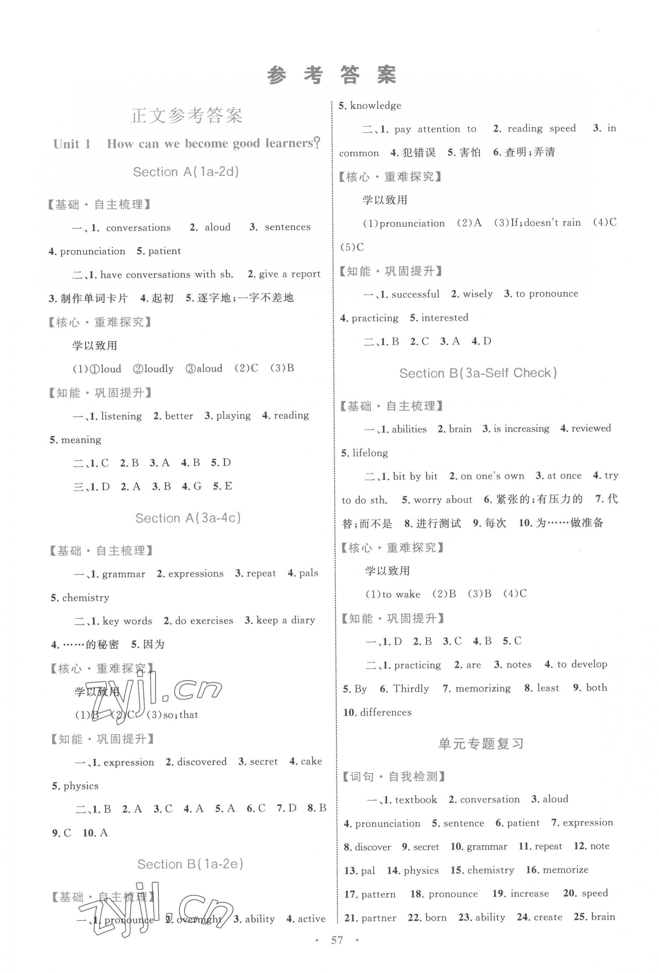 2022年同步學(xué)習(xí)目標(biāo)與檢測(cè)九年級(jí)英語(yǔ)全一冊(cè) 第1頁(yè)