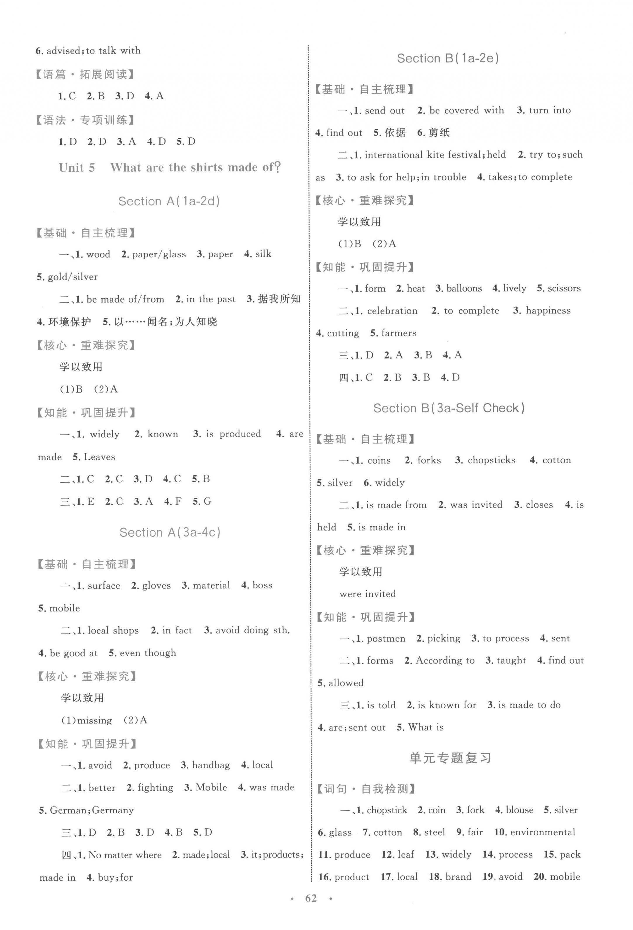 2022年同步學(xué)習(xí)目標(biāo)與檢測九年級英語全一冊 第6頁