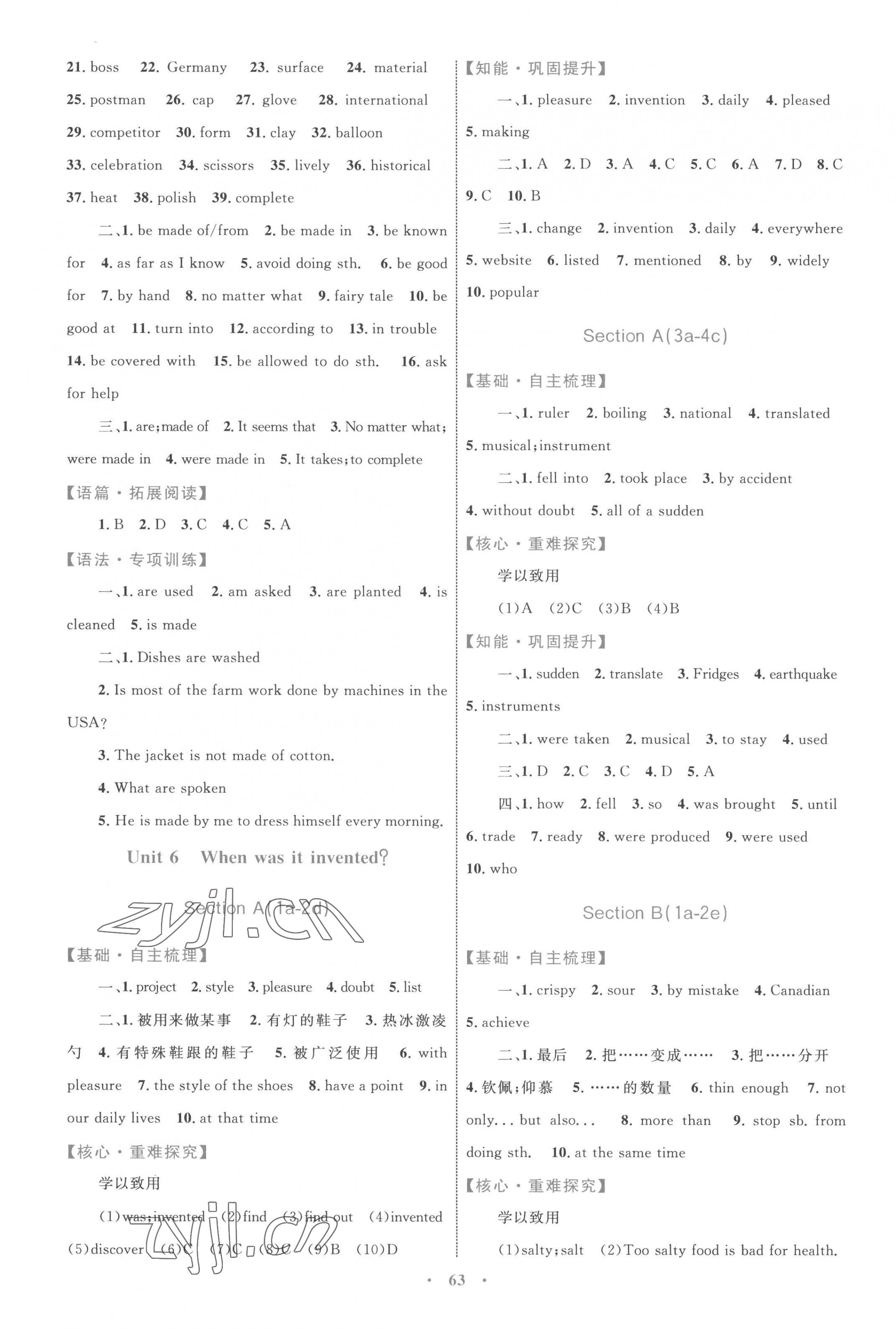 2022年同步學(xué)習(xí)目標(biāo)與檢測九年級(jí)英語全一冊(cè) 第7頁